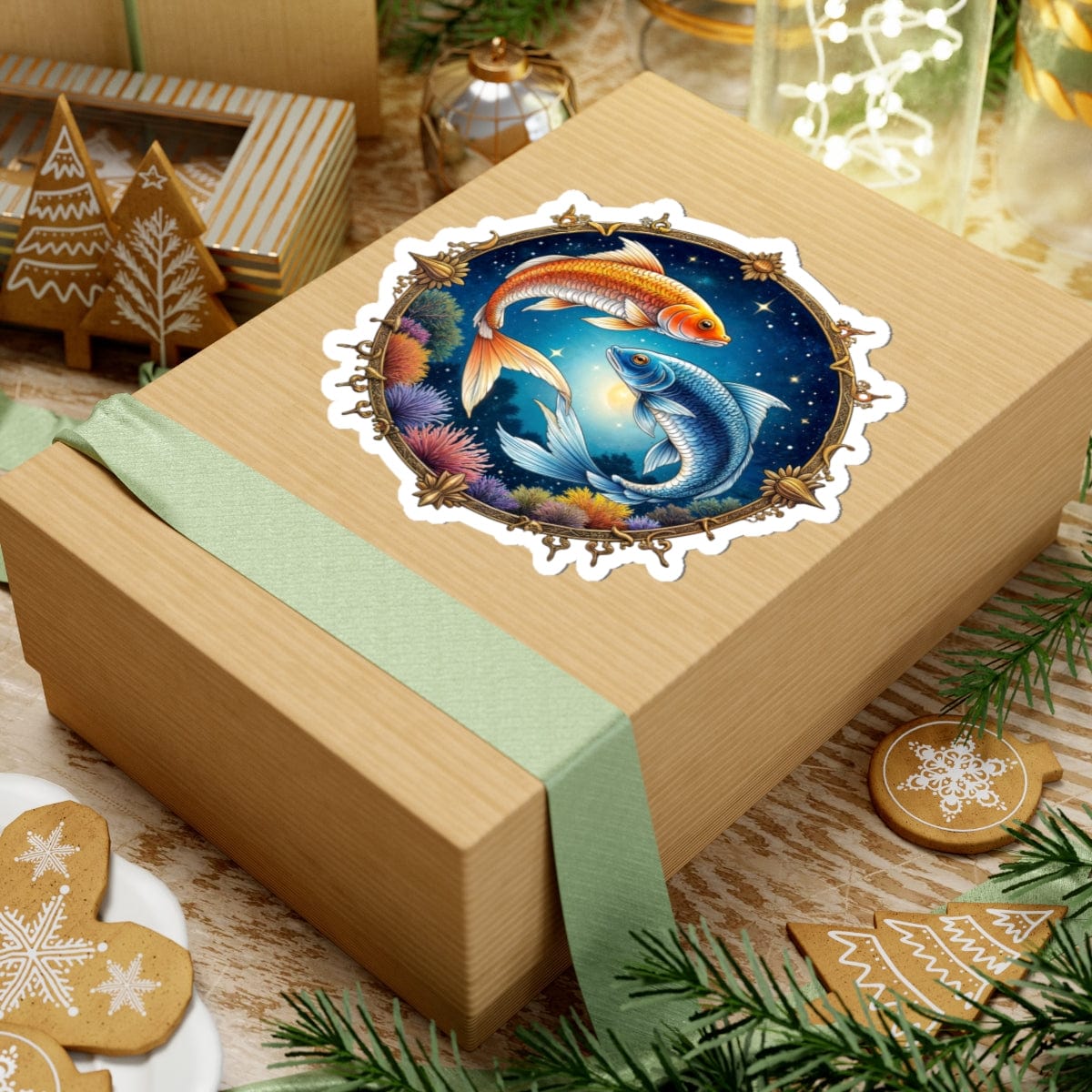 Printify Paper products Pisces - Zodiac Astrology Kiss-Cut Stickers