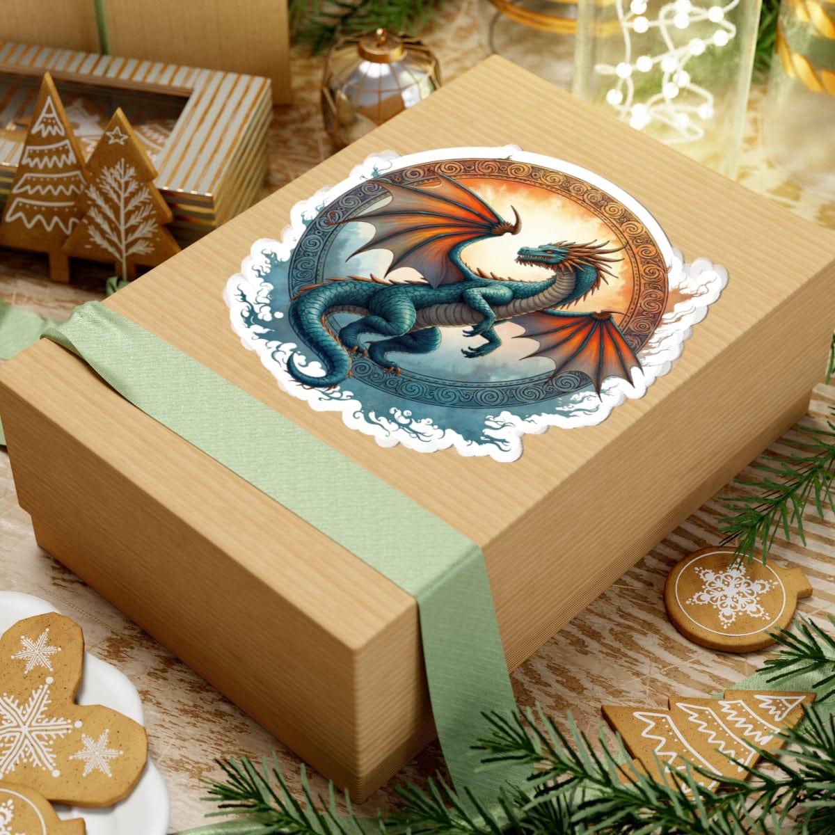 Printify Paper products Skyfire Dragon - Dragons & Magic Kiss-Cut Stickers
