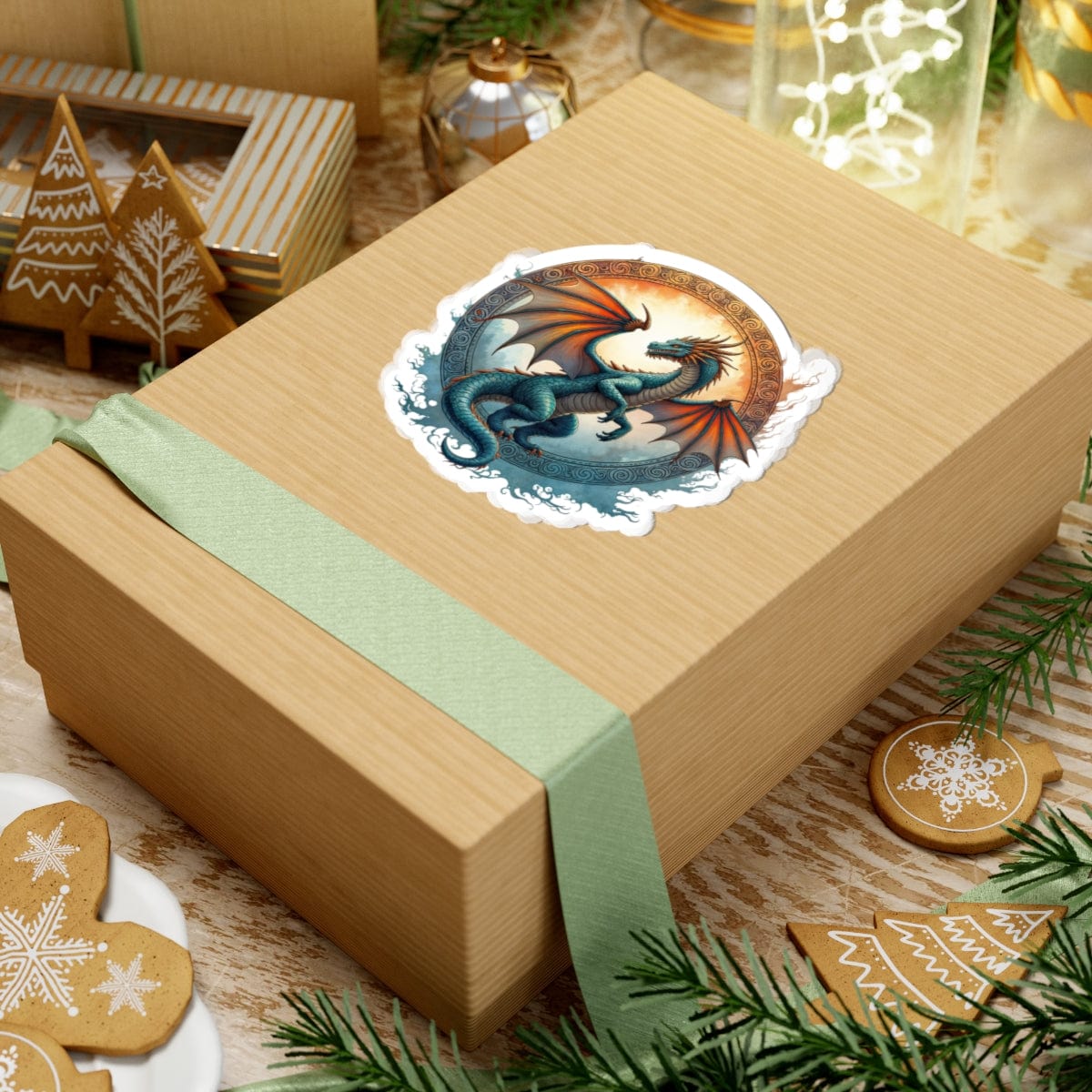 Printify Paper products Skyfire Dragon - Dragons & Magic Kiss-Cut Stickers