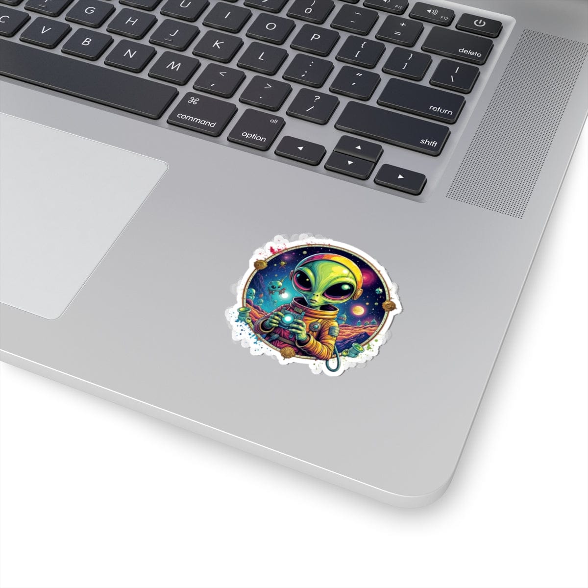 Printify Paper products Sticker - Take Me to Your Leader… After a Quick Selfie! - Alien & Space Kiss-Cut
