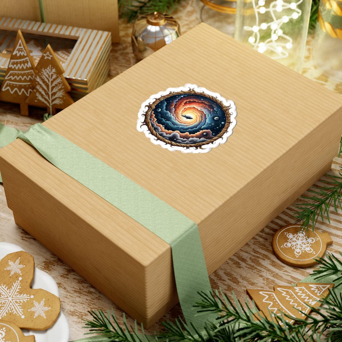 Printify Paper products The Answers Are Up There - UFO & Cosmic Kiss-Cut Stickers
