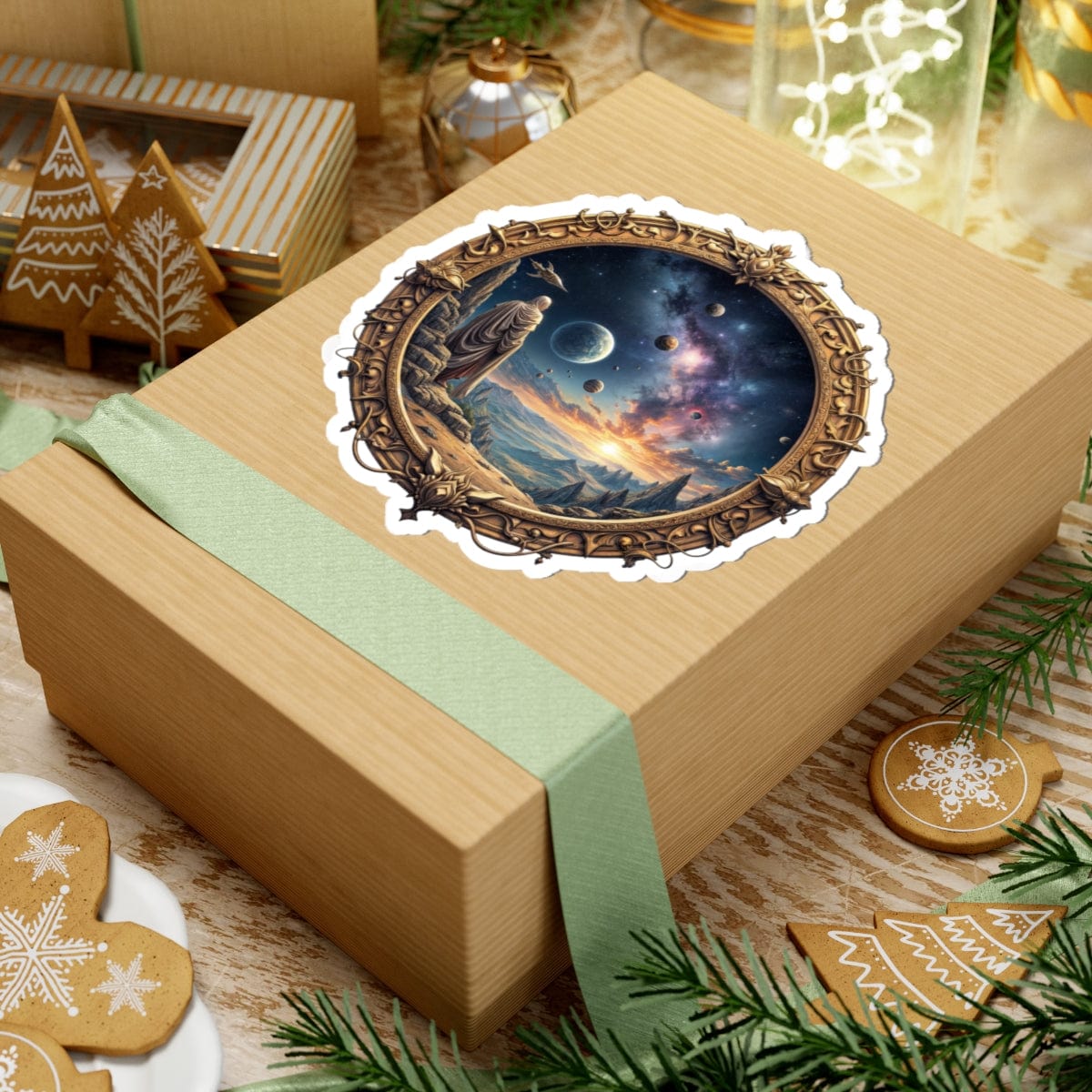 Printify Paper products They Exist - UFO & Cosmic Kiss-Cut Stickers
