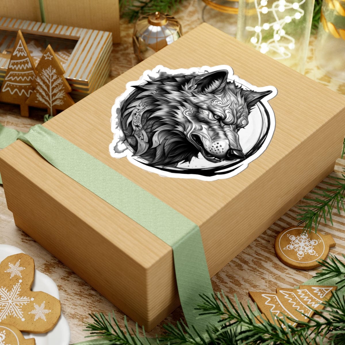 Printify Paper products Wolf Head - Wild & Fierce Kiss-Cut Stickers