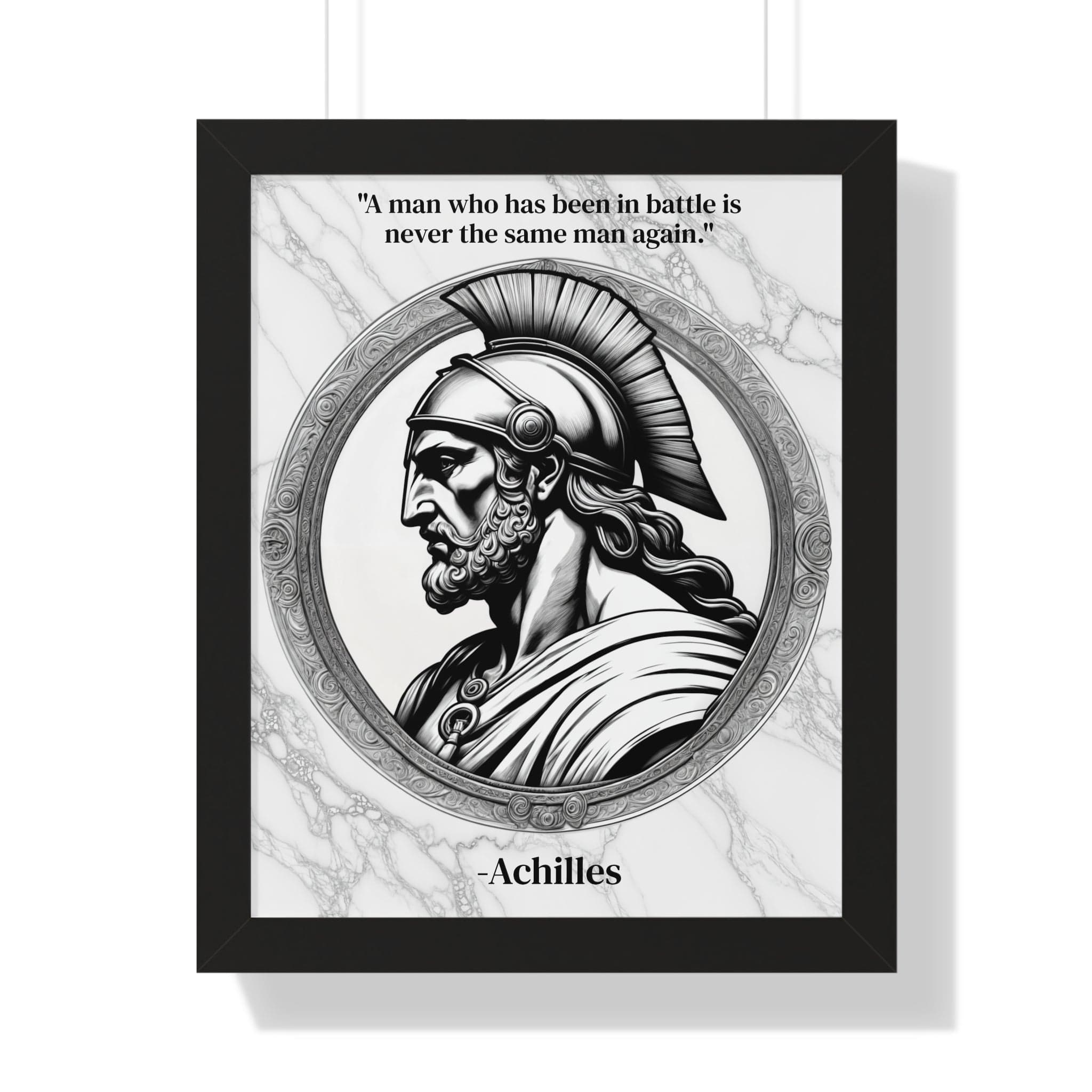 Printify Poster 16″ x 20″ / Black Achilles Greek Mythology Motivational Framed Wall Art Quote for Home Office Decor - Unique Gift for Warrior Spirit Inspirational Fans