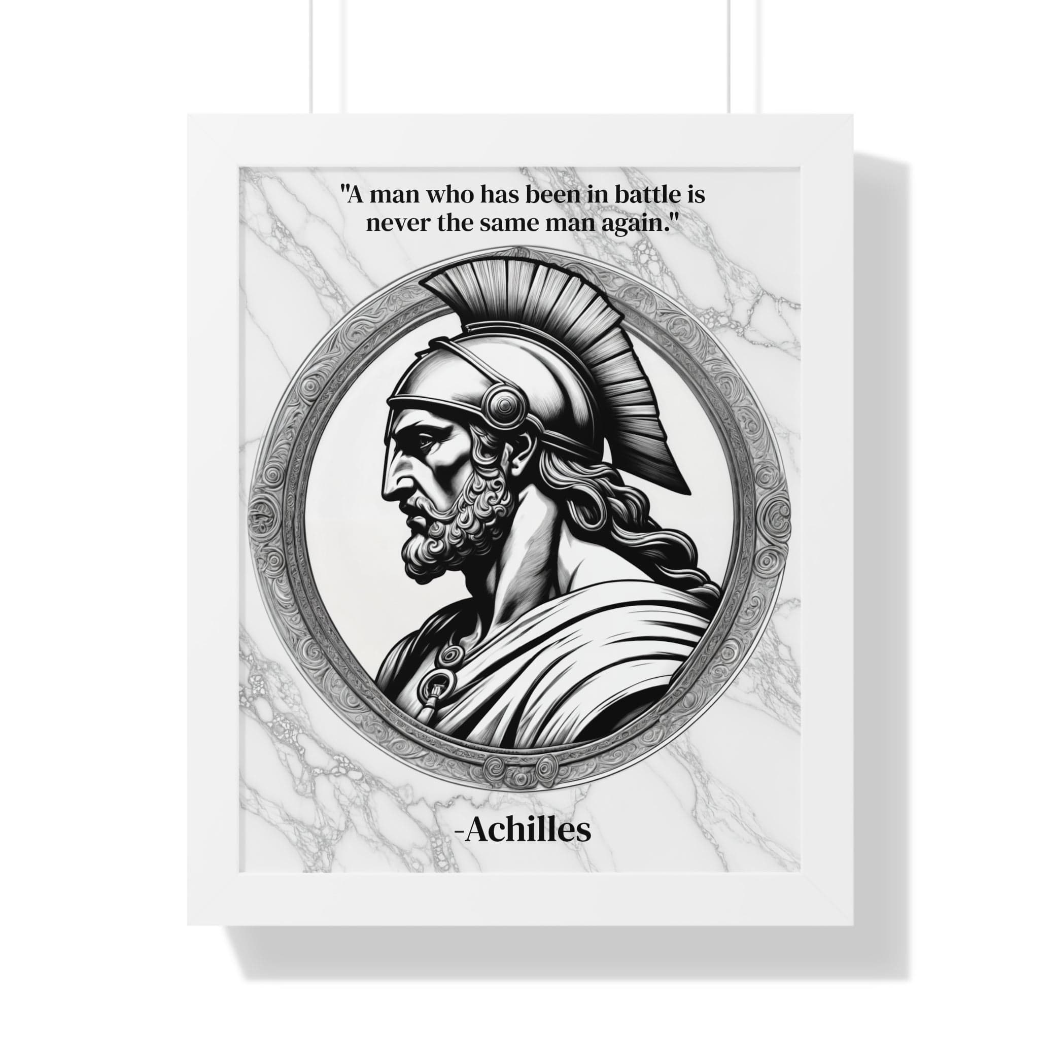 Printify Poster 16″ x 20″ / White Achilles Greek Mythology Motivational Framed Wall Art Quote for Home Office Decor - Unique Gift for Warrior Spirit Inspirational Fans