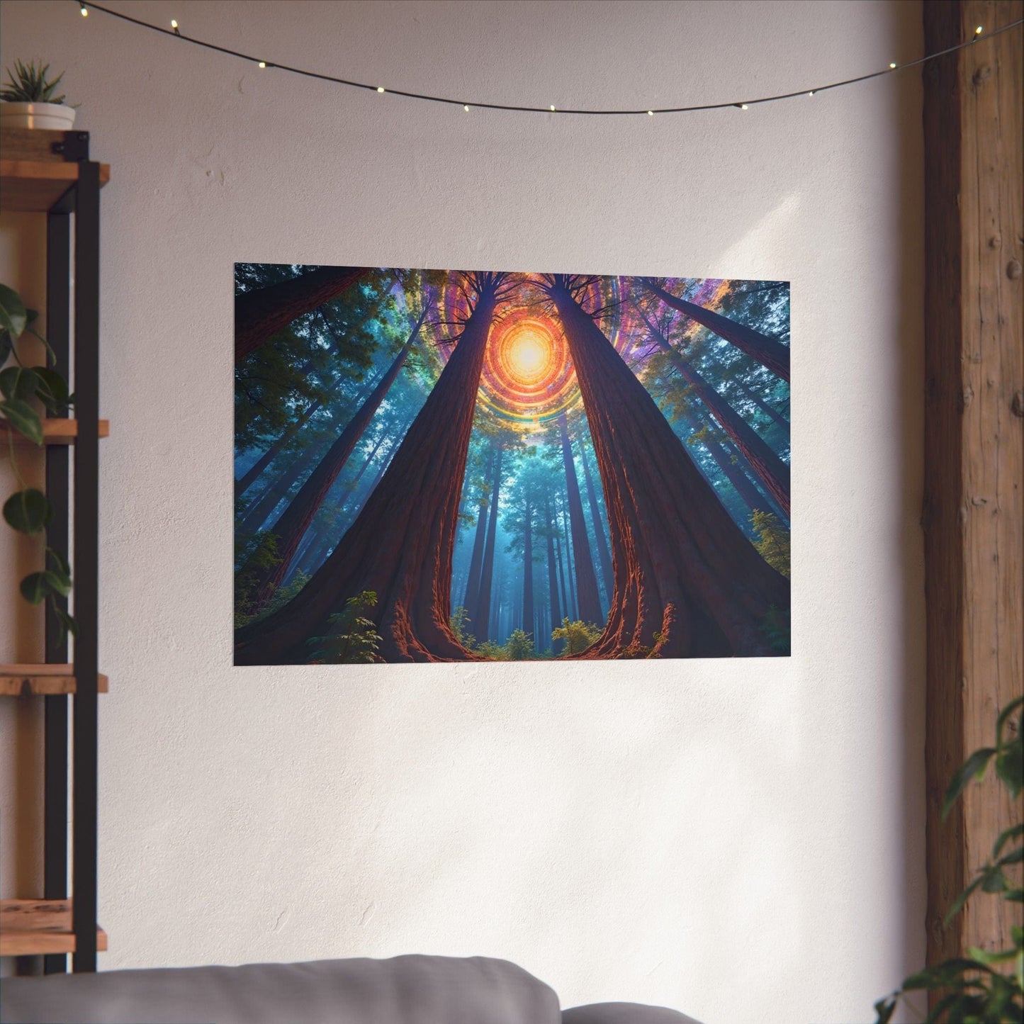 Printify Poster 36″ x 24″ / Matte Enchanted Forest Matte Horizontal Posters, Nature Wall Art, Dark Woods Decor, Bohemian Aesthetic, Home and Office Decoration