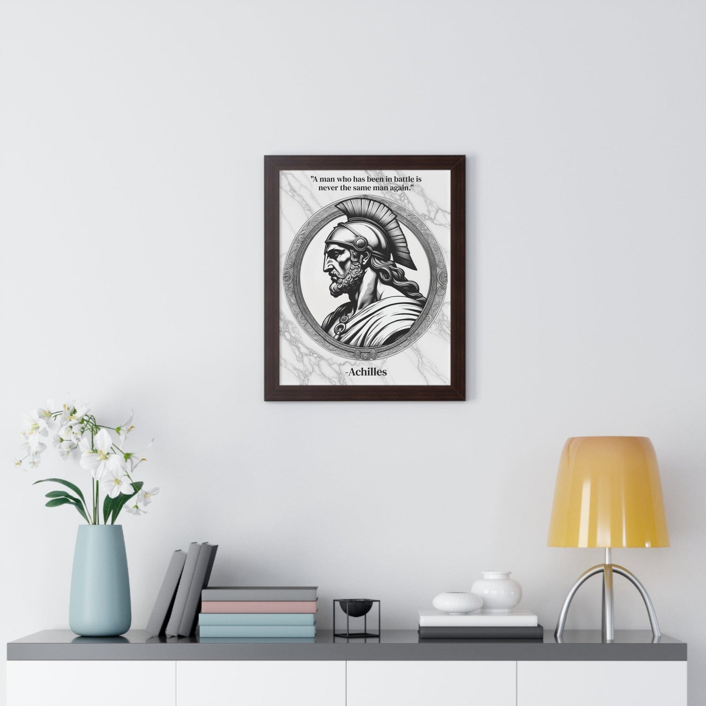 Printify Poster Achilles Greek Mythology Motivational Framed Wall Art Quote for Home Office Decor - Unique Gift for Warrior Spirit Inspirational Fans