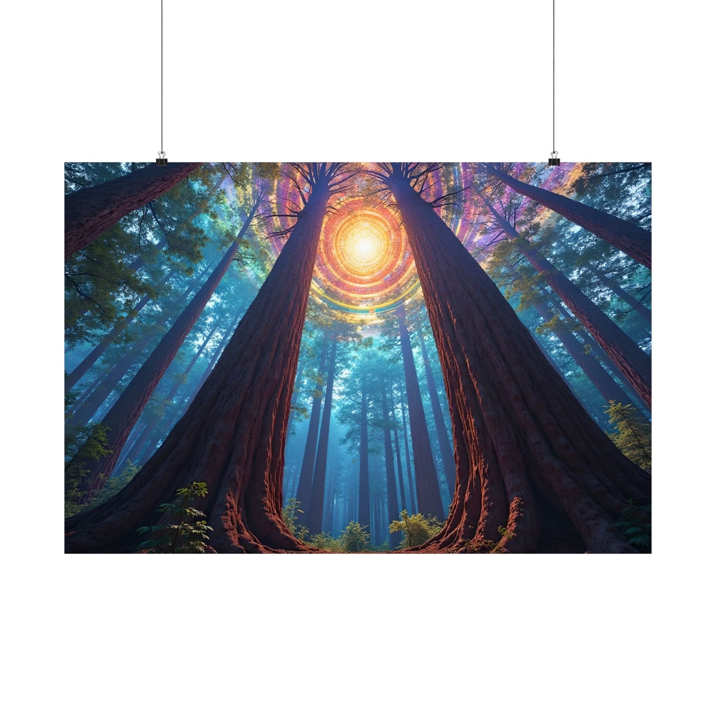 Printify Poster Enchanted Forest Matte Horizontal Posters, Nature Wall Art, Dark Woods Decor, Bohemian Aesthetic, Home and Office Decoration