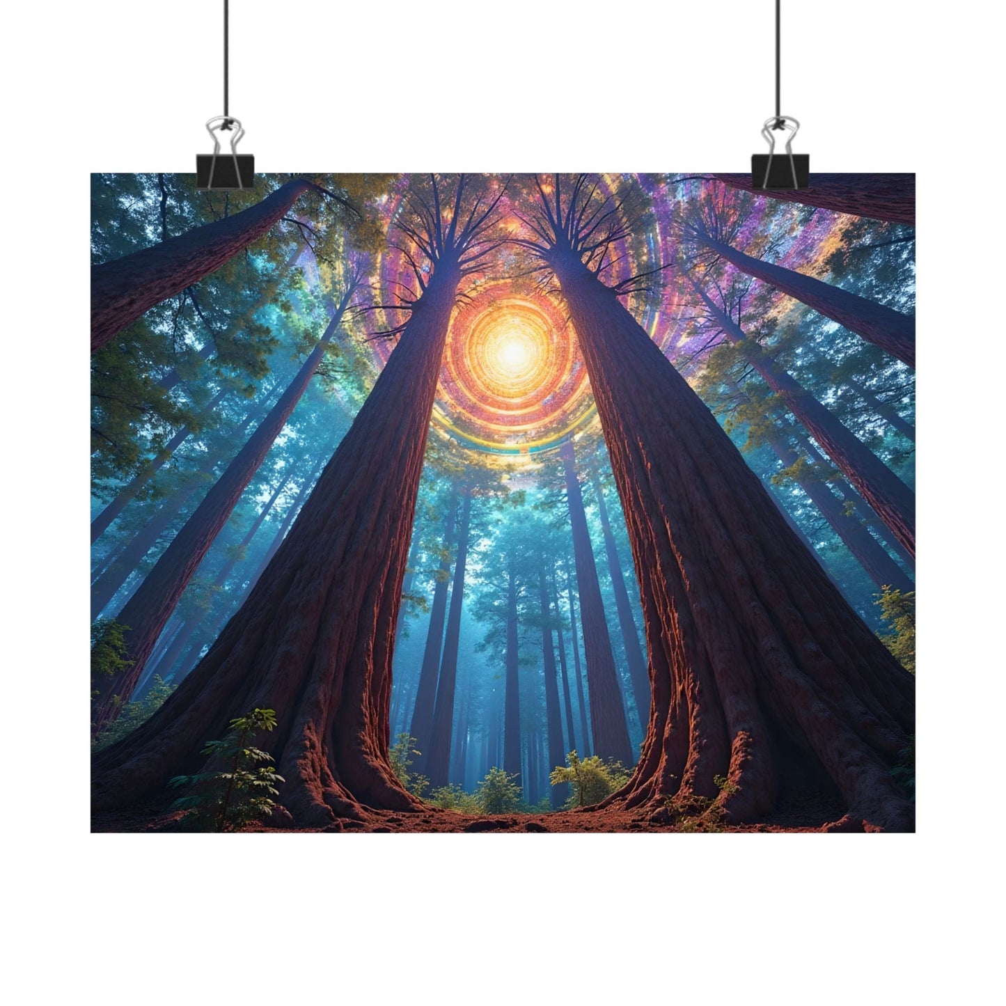 Printify Poster Enchanted Forest Matte Horizontal Posters, Nature Wall Art, Dark Woods Decor, Bohemian Aesthetic, Home and Office Decoration