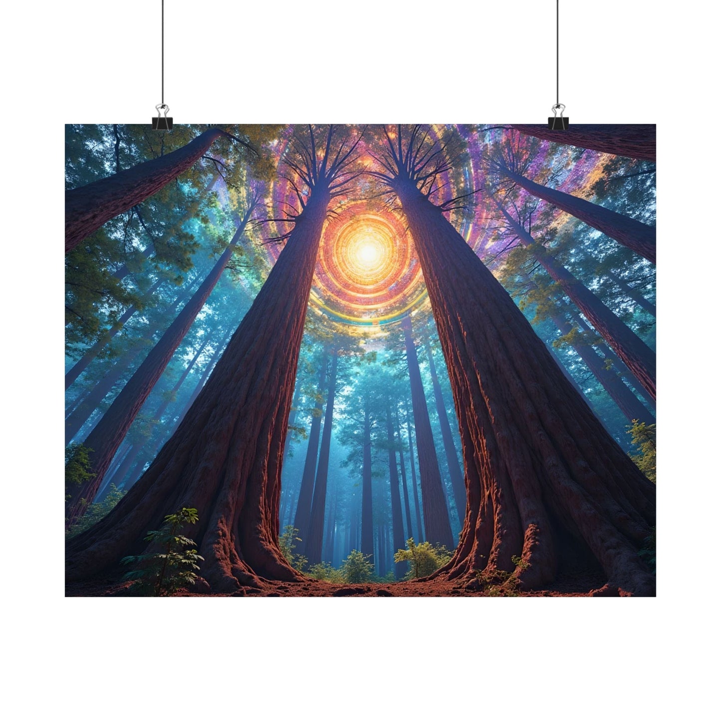 Printify Poster Enchanted Forest Matte Horizontal Posters, Nature Wall Art, Dark Woods Decor, Bohemian Aesthetic, Home and Office Decoration
