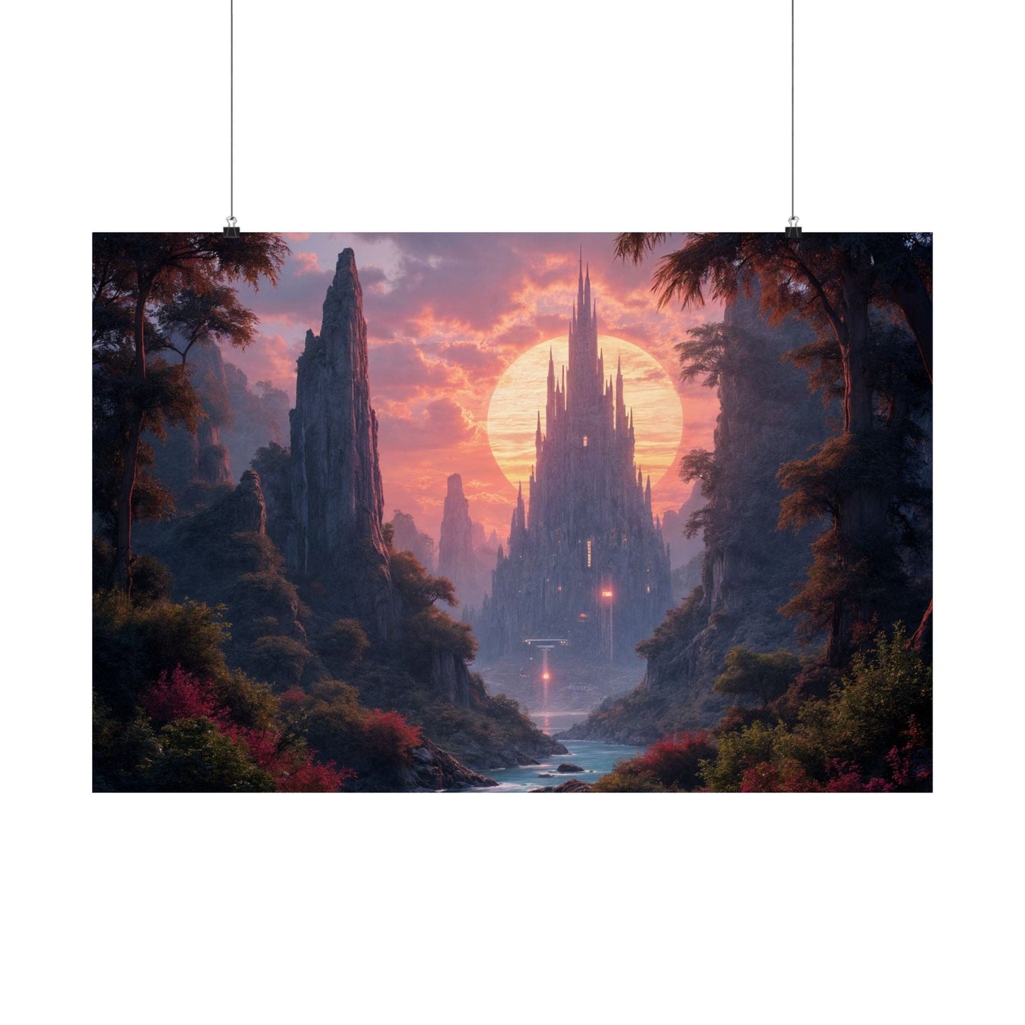 Printify Poster Enchanting Matte Horizontal Posters, Fantasy Wall Art, Landscape Decor, Home Aesthetic, Gift for Nature Lovers