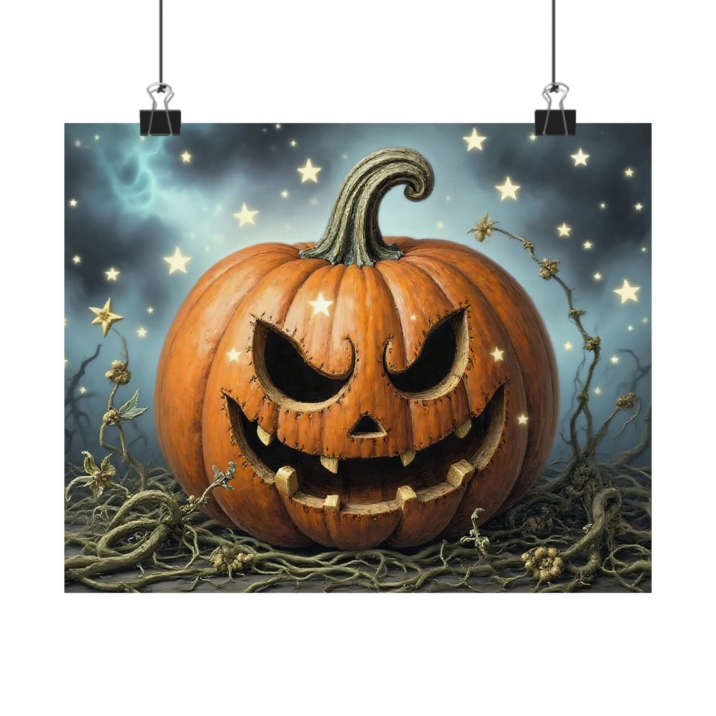 Printify Poster Spooky Pumpkin Wall Art: Autumn Decor for Halloween Parties, Gothic Home Decoration, Matte Posters