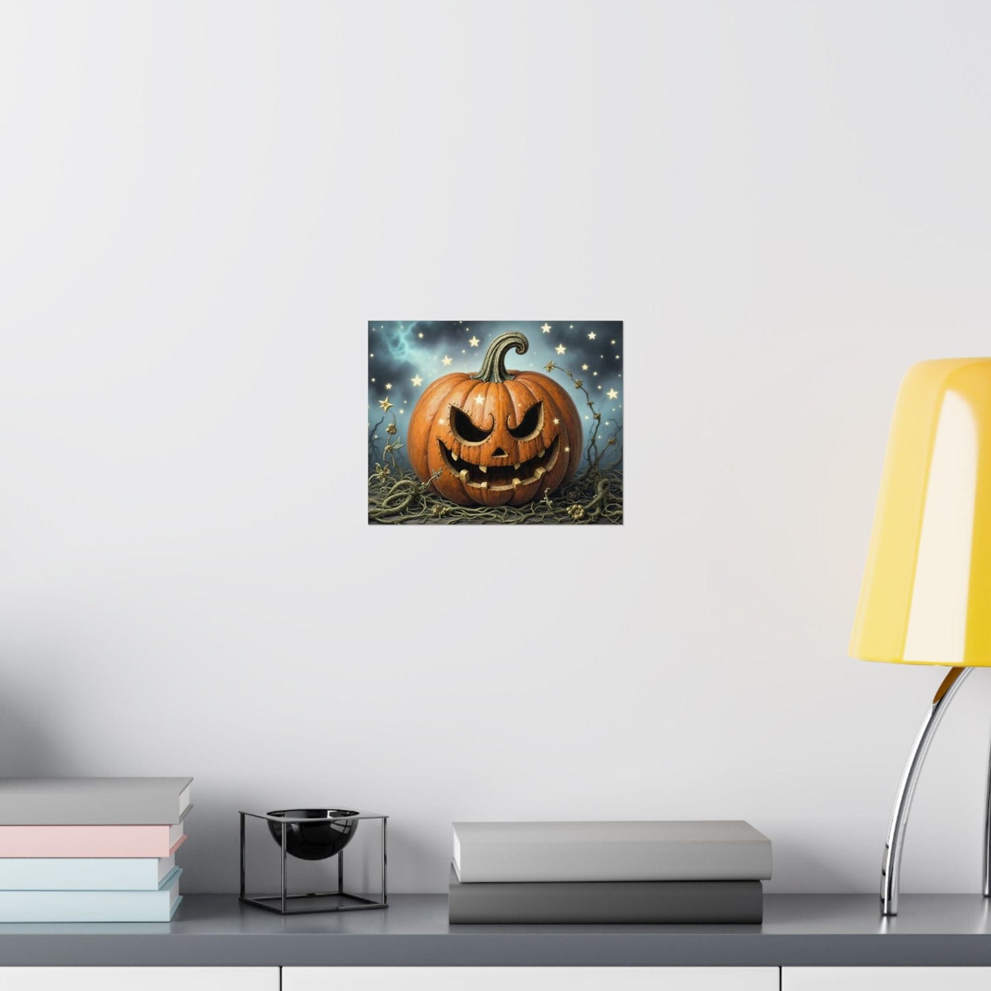 Printify Poster Spooky Pumpkin Wall Art: Autumn Decor for Halloween Parties, Gothic Home Decoration, Matte Posters