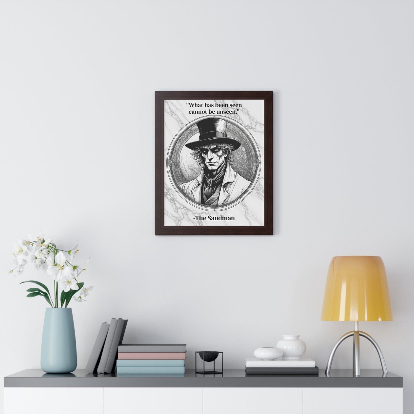 Printify Poster The Sandman Inspirational Quote Fantasy Decor Framed Wall Art for Home Office Gift - Ideal Dreamscape Quote Print for Mythology Enthusiasts