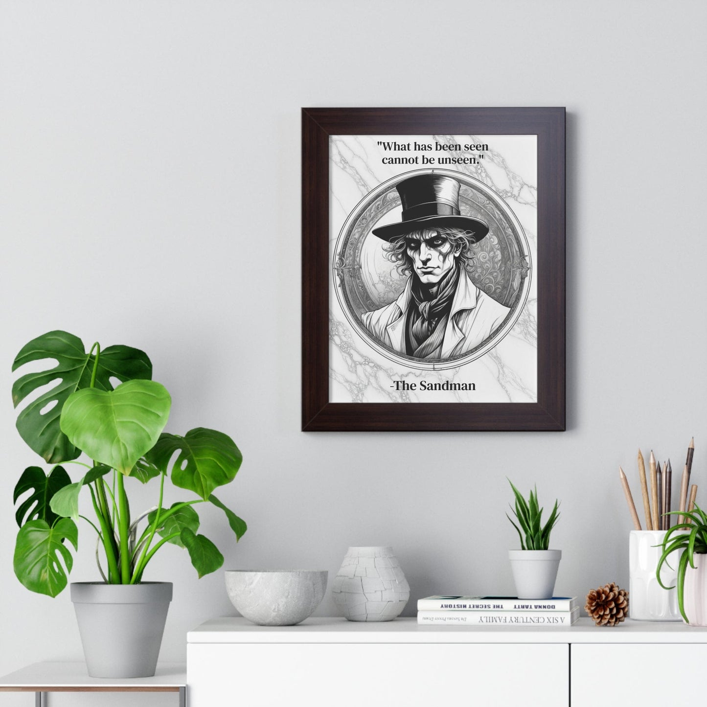 Printify Poster The Sandman Inspirational Quote Fantasy Decor Framed Wall Art for Home Office Gift - Ideal Dreamscape Quote Print for Mythology Enthusiasts