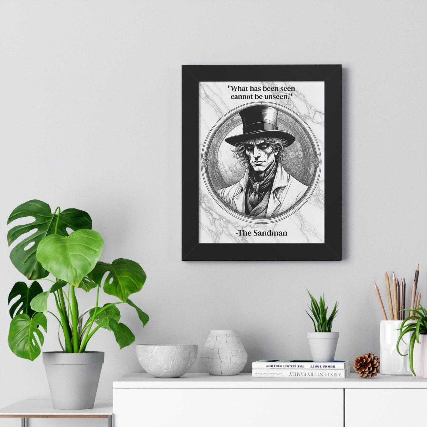 Printify Poster The Sandman Inspirational Quote Fantasy Decor Framed Wall Art for Home Office Gift - Ideal Dreamscape Quote Print for Mythology Enthusiasts