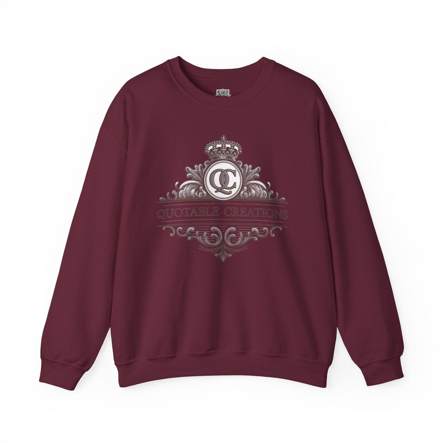 Printify Sweatshirt Maroon / S Crowned Comfort Crewneck Sweatshirt - Quotable Creations Design