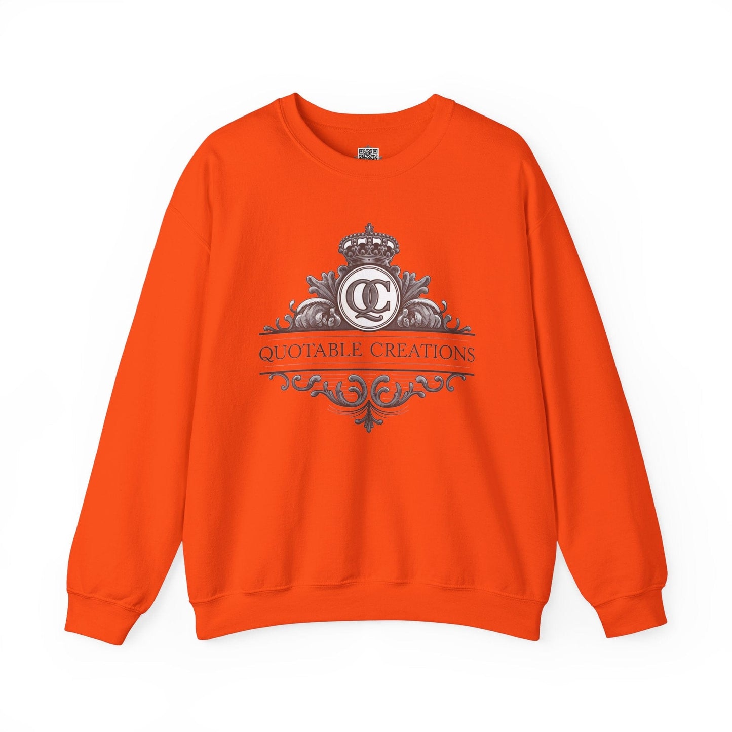 Printify Sweatshirt Orange / S Crowned Comfort Crewneck Sweatshirt - Quotable Creations Design