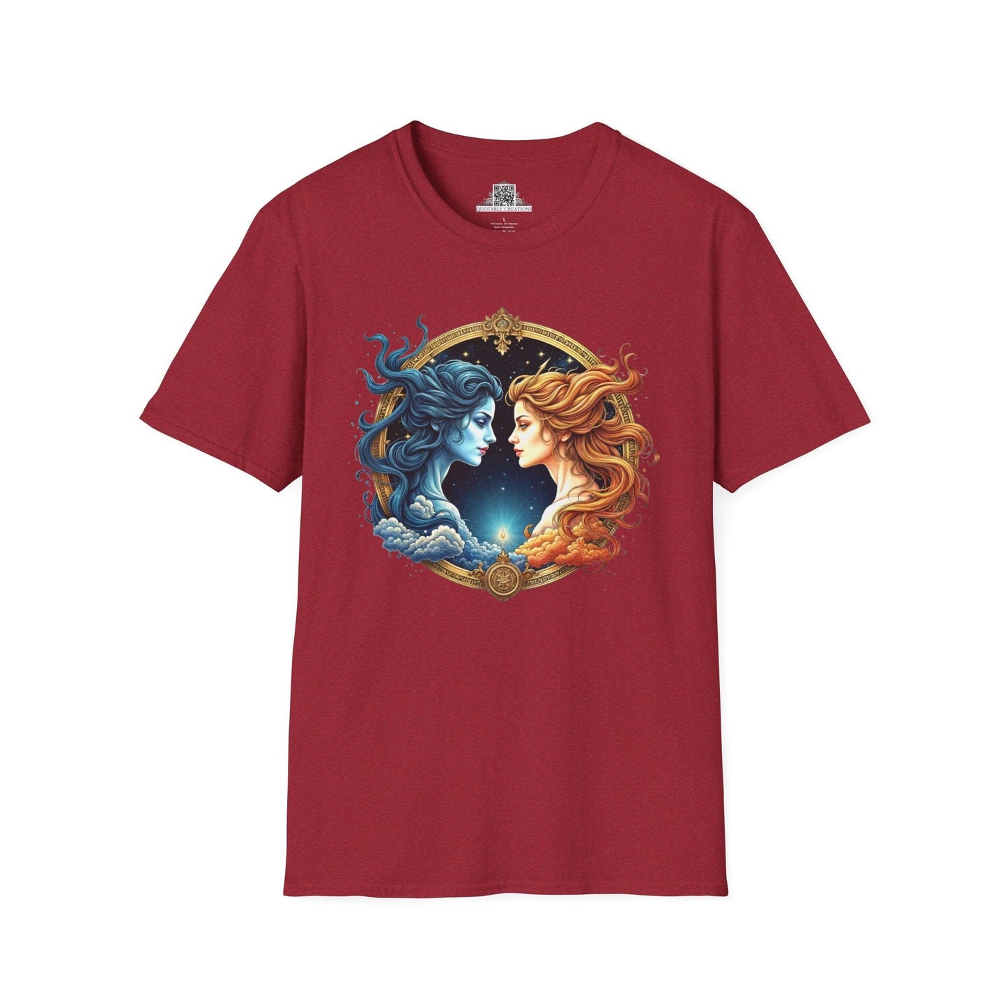 Printify T-Shirt S / Antique Cherry Red Gemini Zodiac Astrology - T-Shirt