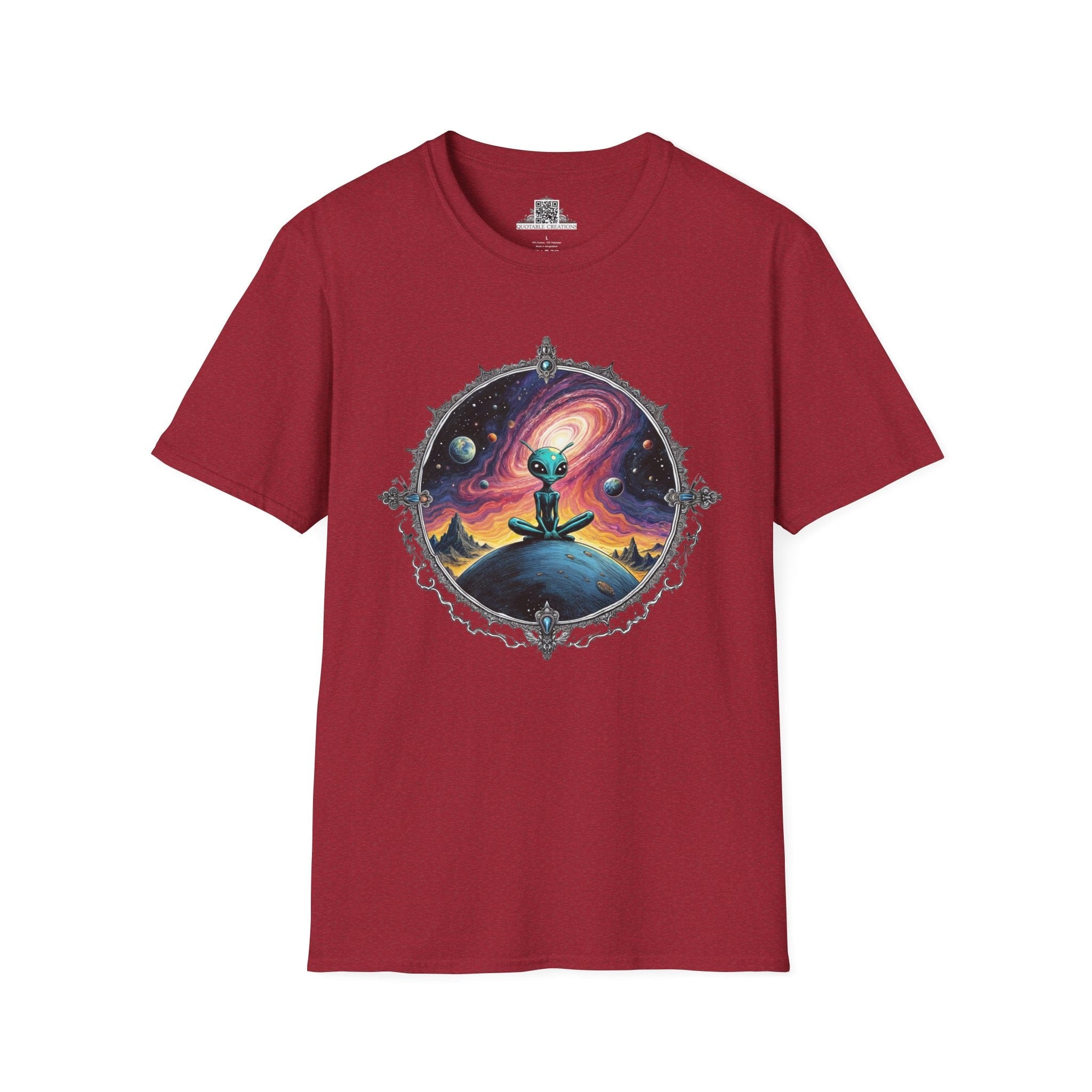 Printify T-Shirt S / Antique Cherry Red T-Shirt - Exploring the Cosmos, One Planet at a Time! - Alien & Space
