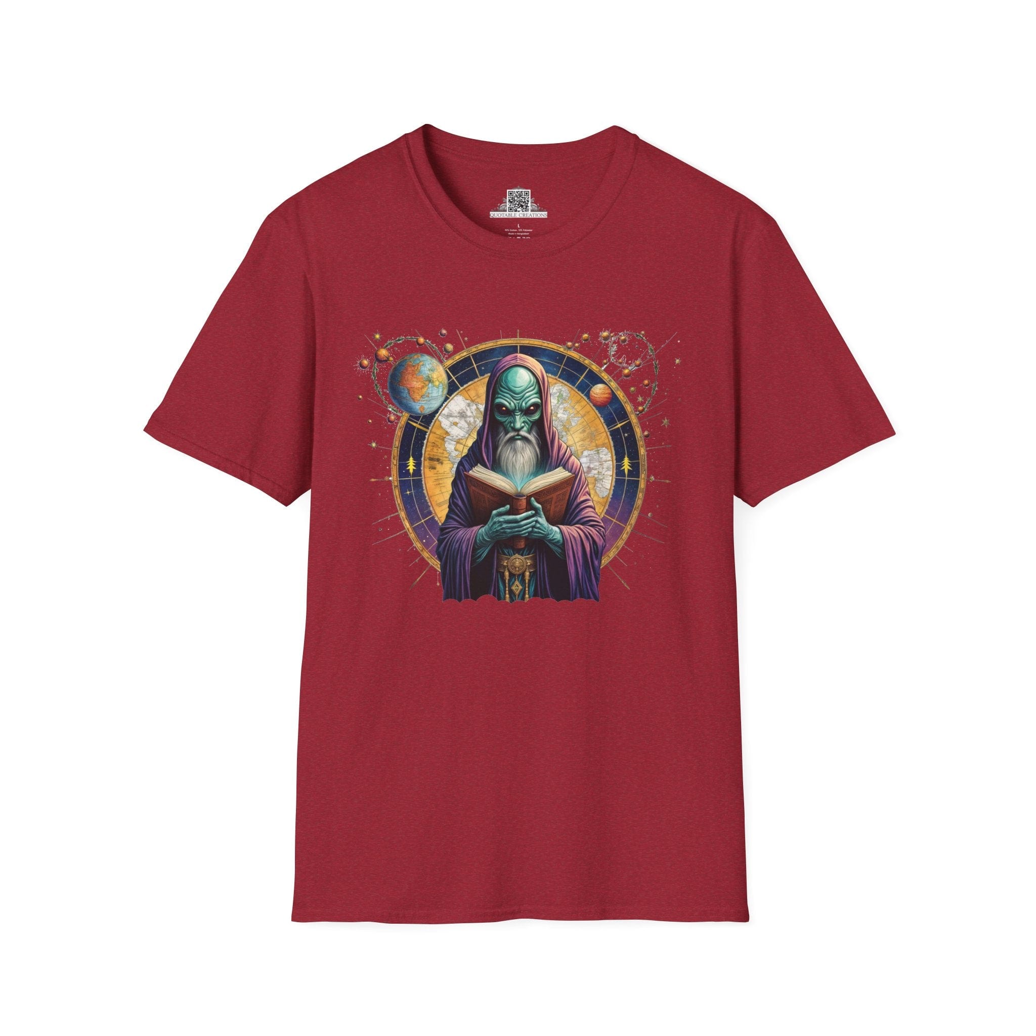 Printify T-Shirt S / Antique Cherry Red T-Shirt - Intergalactic Mystery What's Behind Door Number 3 - Alien & Space