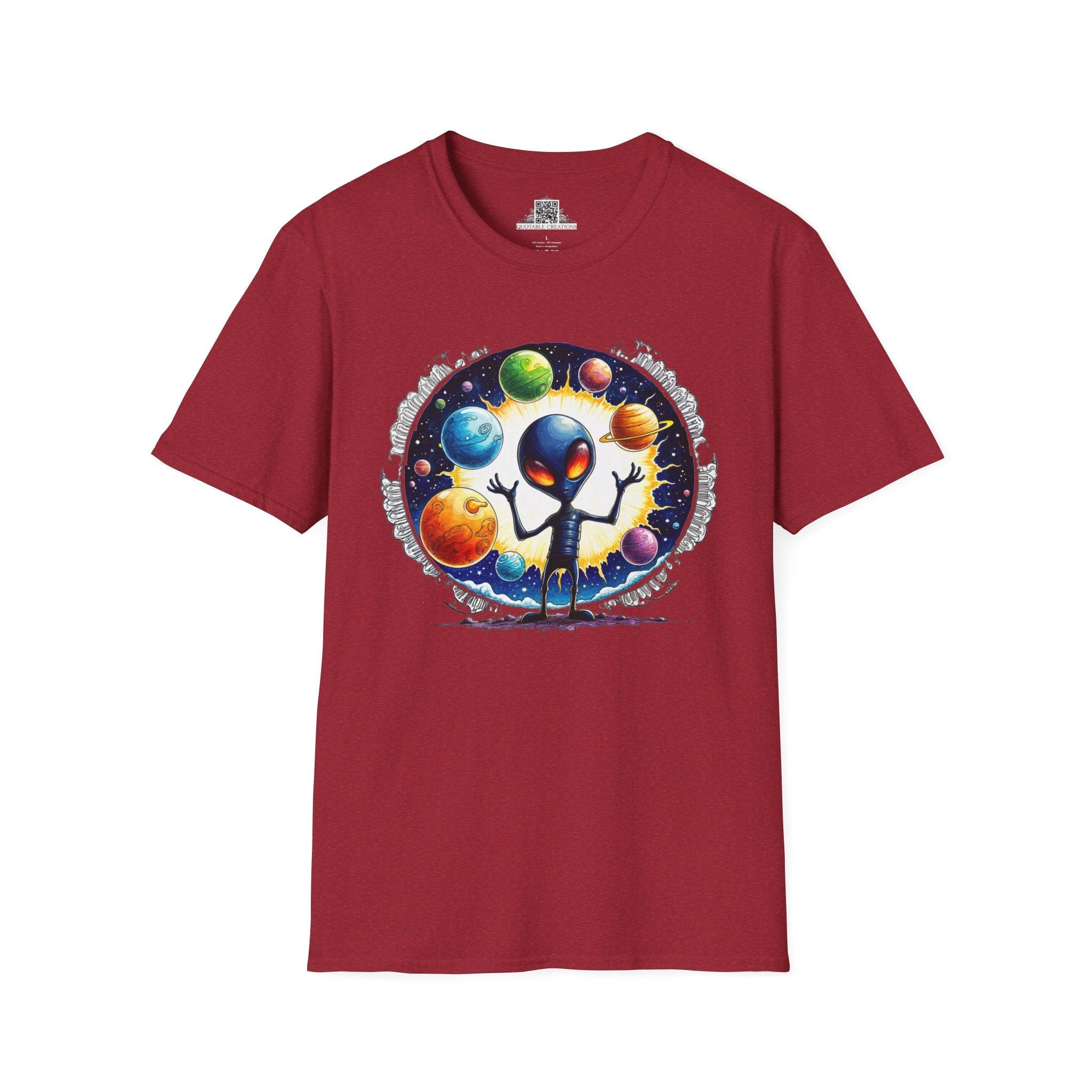 Printify T-Shirt S / Antique Cherry Red T-Shirt - Out of This World Fun is Just a Star Jump Away! - Alien & Space