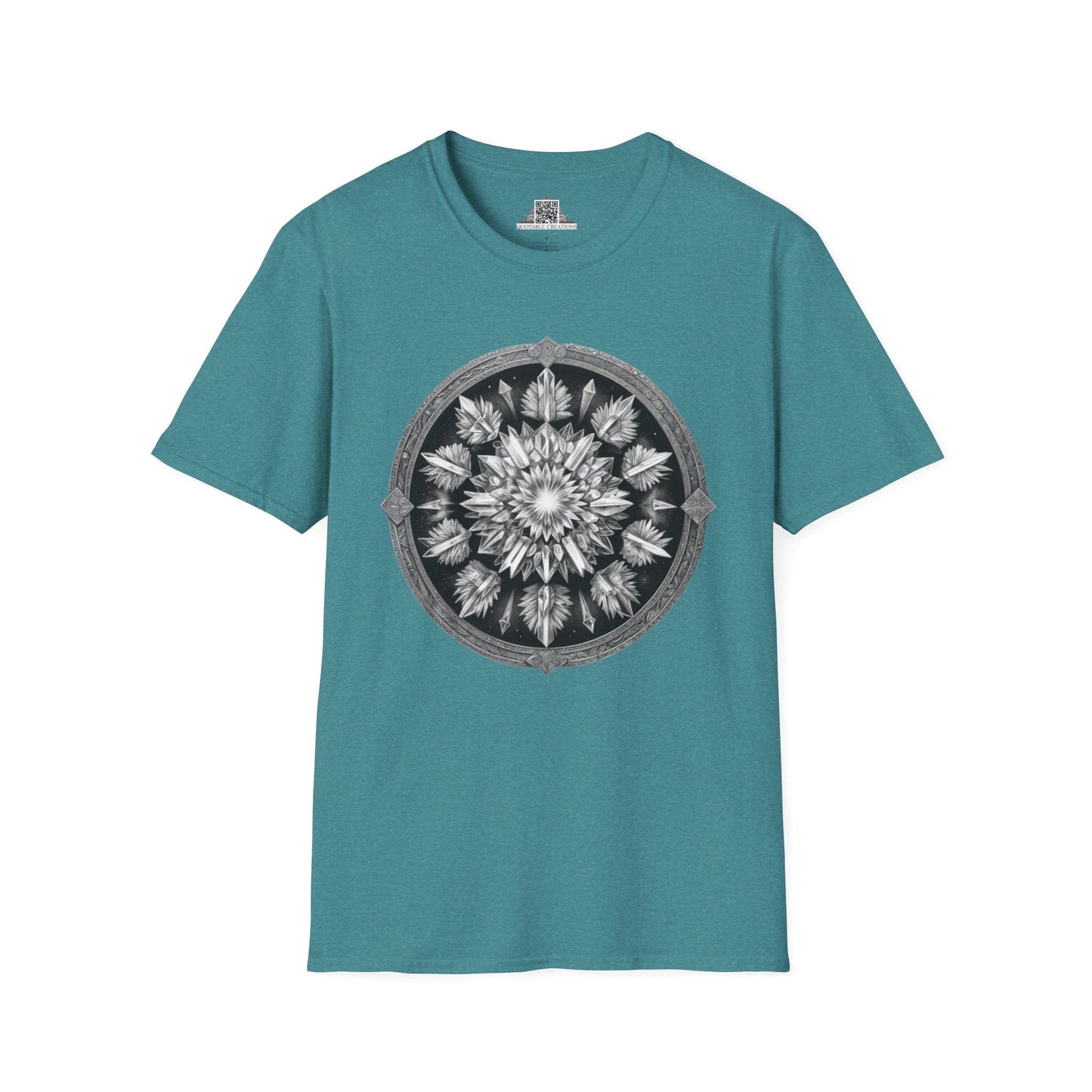 Printify T-Shirt S / Heather Galapagos Blue Clear Quartz - Crystals & Gemstones T-Shirt