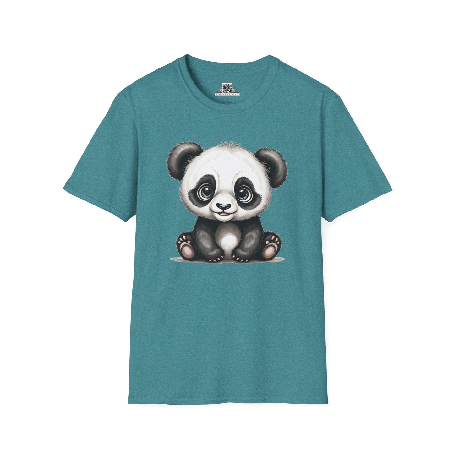 Printify T-Shirt S / Heather Galapagos Blue T-Shirt - Baby Panda - Hyper Cute