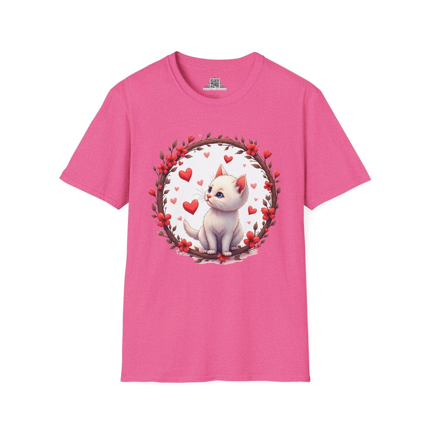 Printify T-Shirt S / Heather Heliconia Fur-ever Love Kitten - Love & Fun T-Shirt