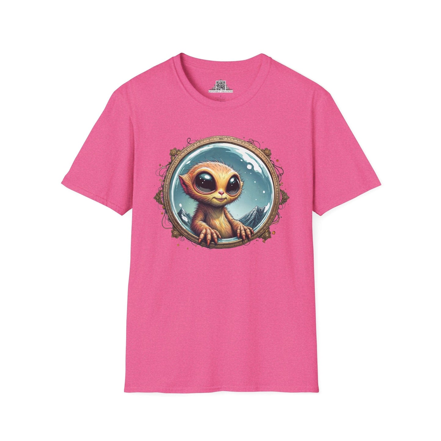 Printify T-Shirt S / Heather Heliconia T-Shirt - Earthlings are Strange, But We Embrace the Weird! - Alien & Space