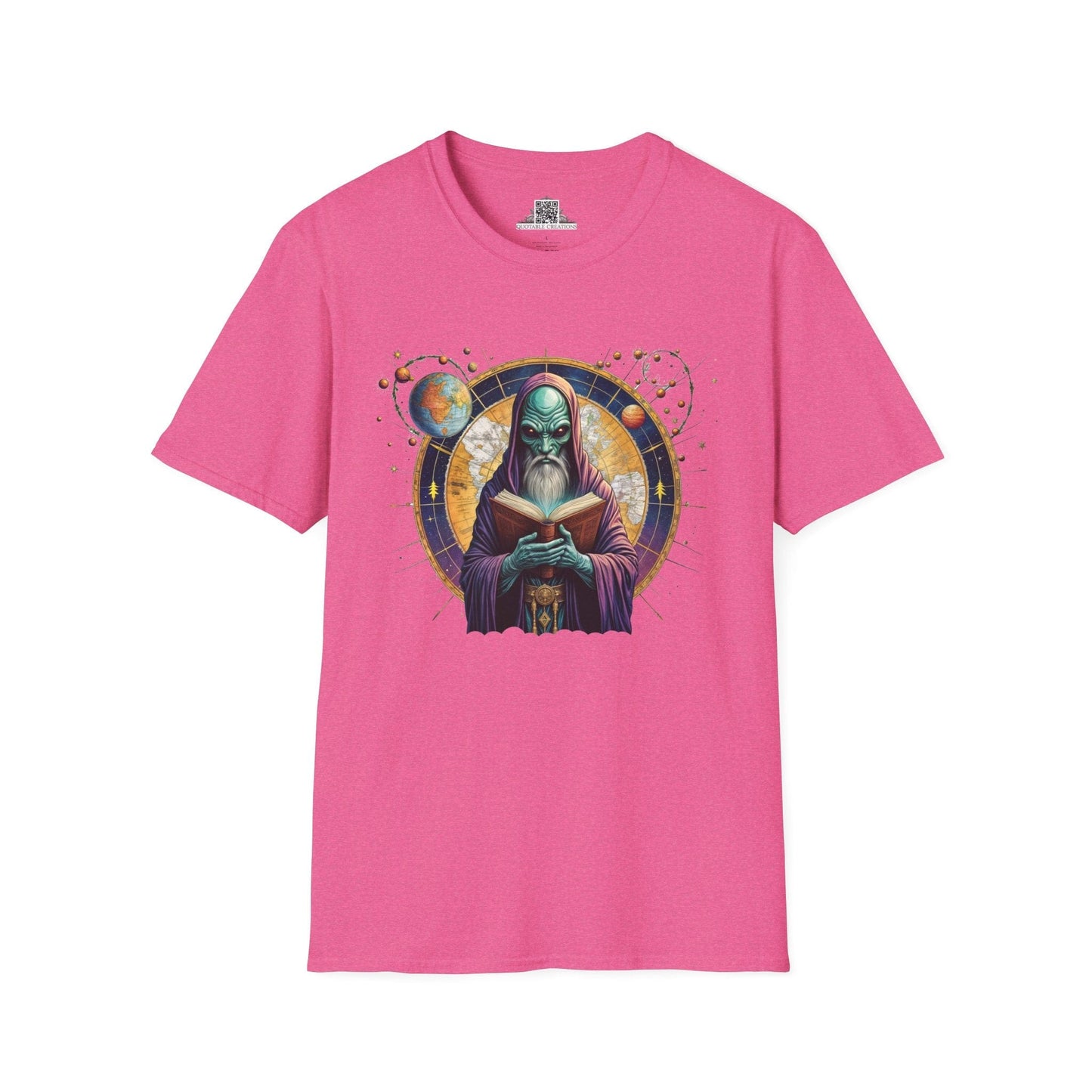 Printify T-Shirt S / Heather Heliconia T-Shirt - Intergalactic Mystery What's Behind Door Number 3 - Alien & Space