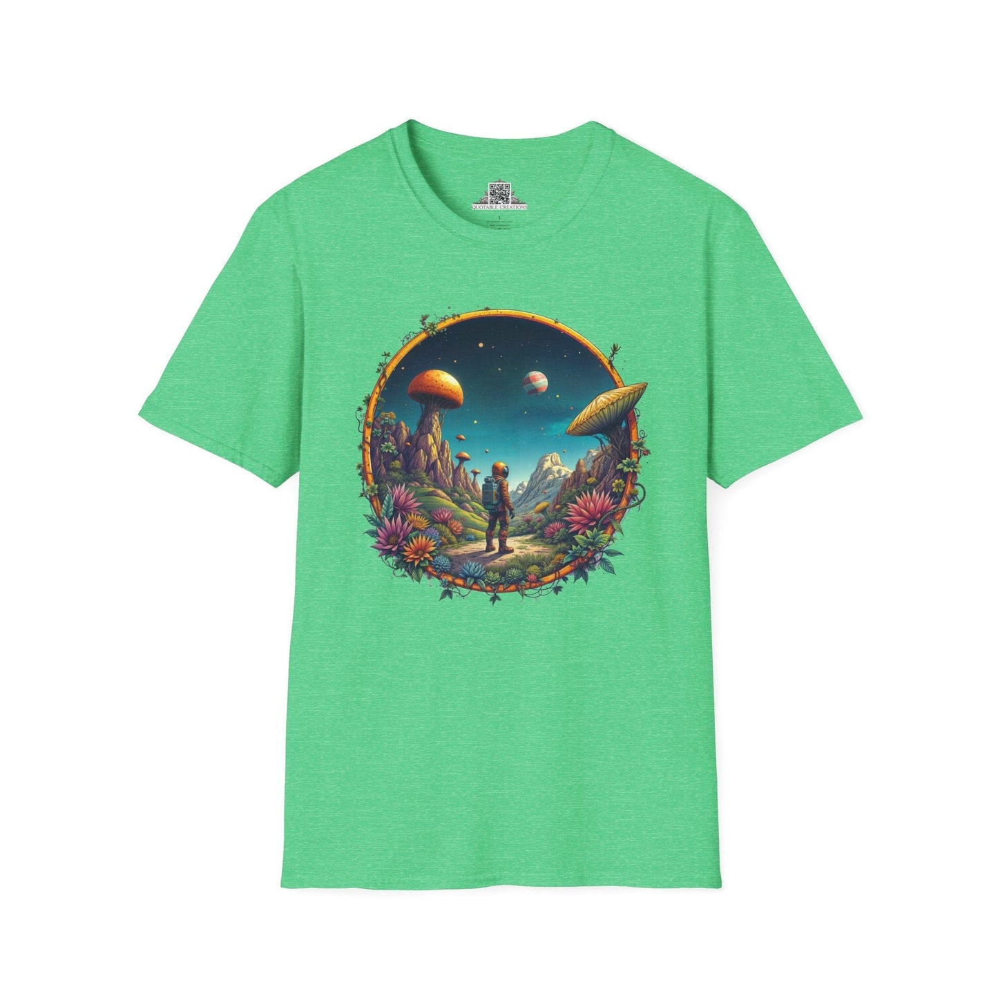 Printify T-Shirt S / Heather Irish Green Cosmic Explorer UFO & Cosmic - T-Shirt