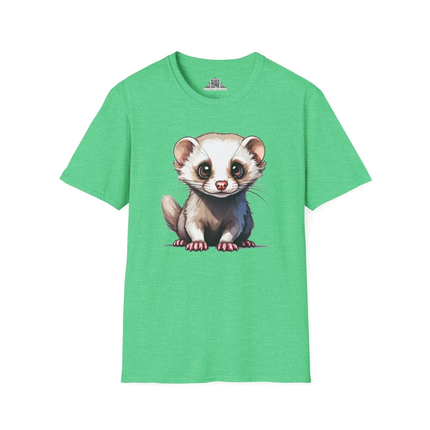 Printify T-Shirt S / Heather Irish Green T-Shirt - Baby Ferret - Hyper Cute