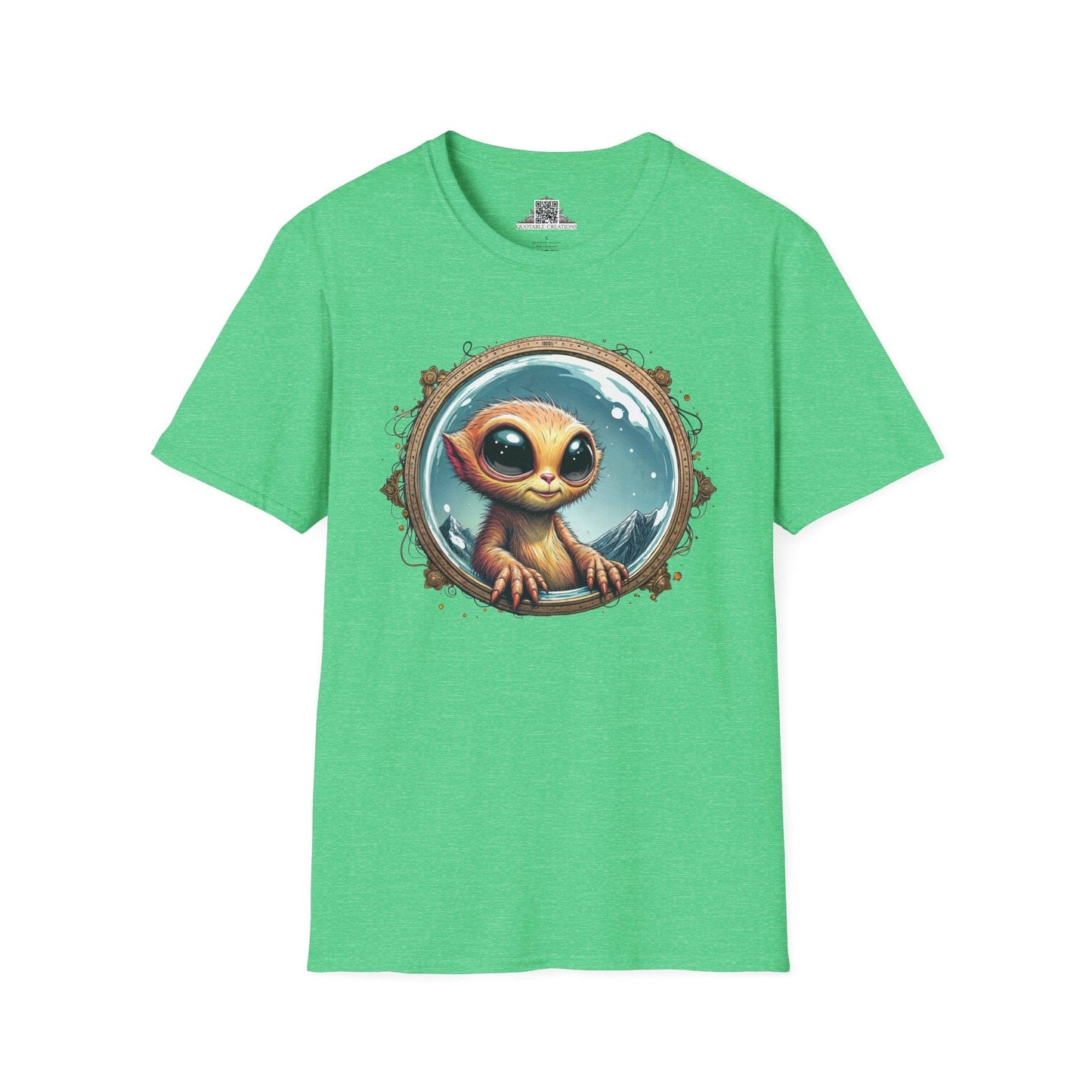 Printify T-Shirt S / Heather Irish Green T-Shirt - Earthlings are Strange, But We Embrace the Weird! - Alien & Space