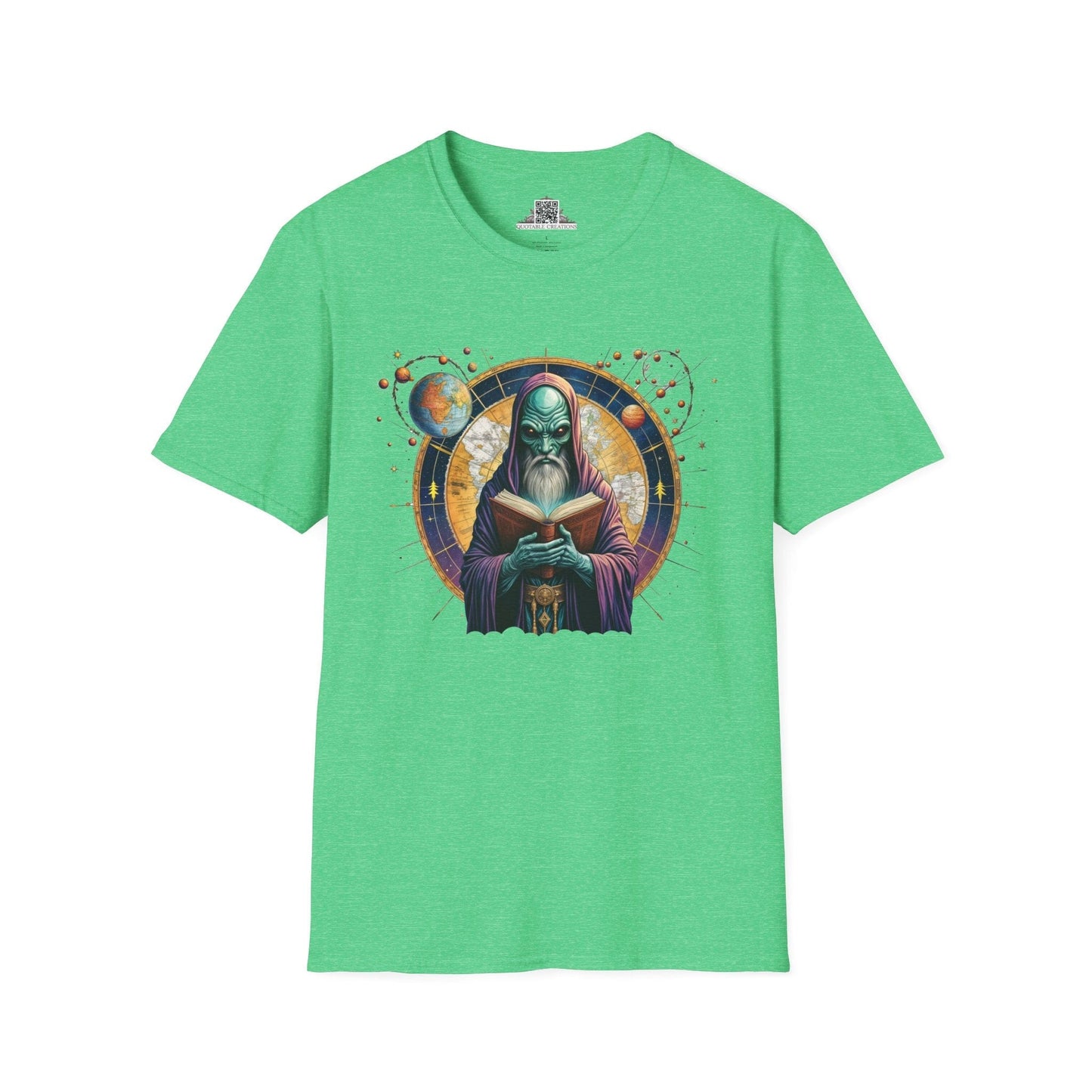 Printify T-Shirt S / Heather Irish Green T-Shirt - Intergalactic Mystery What's Behind Door Number 3 - Alien & Space