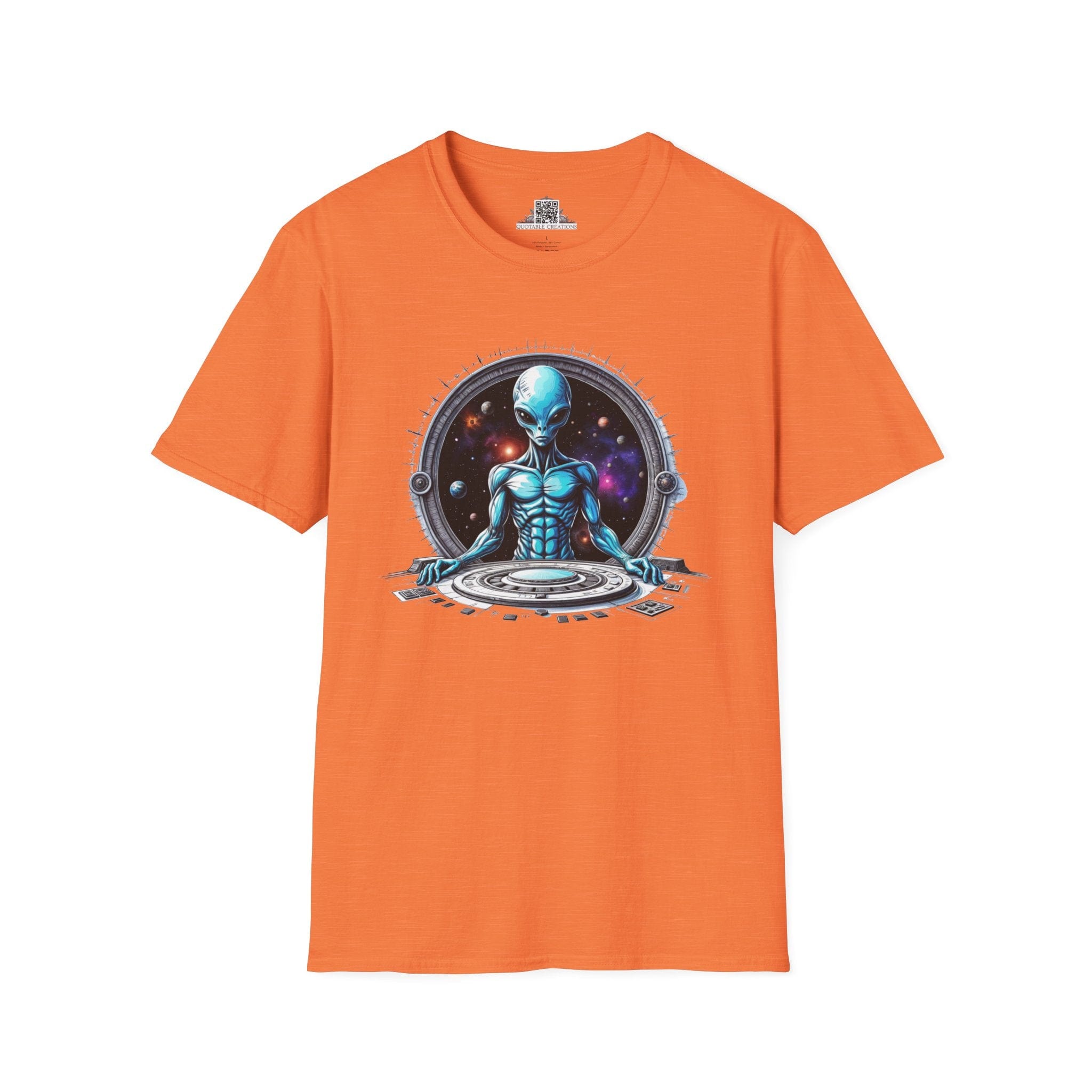 Printify T-Shirt S / Heather Orange T-Shirt - Galactic Traveler Ready for Cosmic Adventures! - Alien & Space