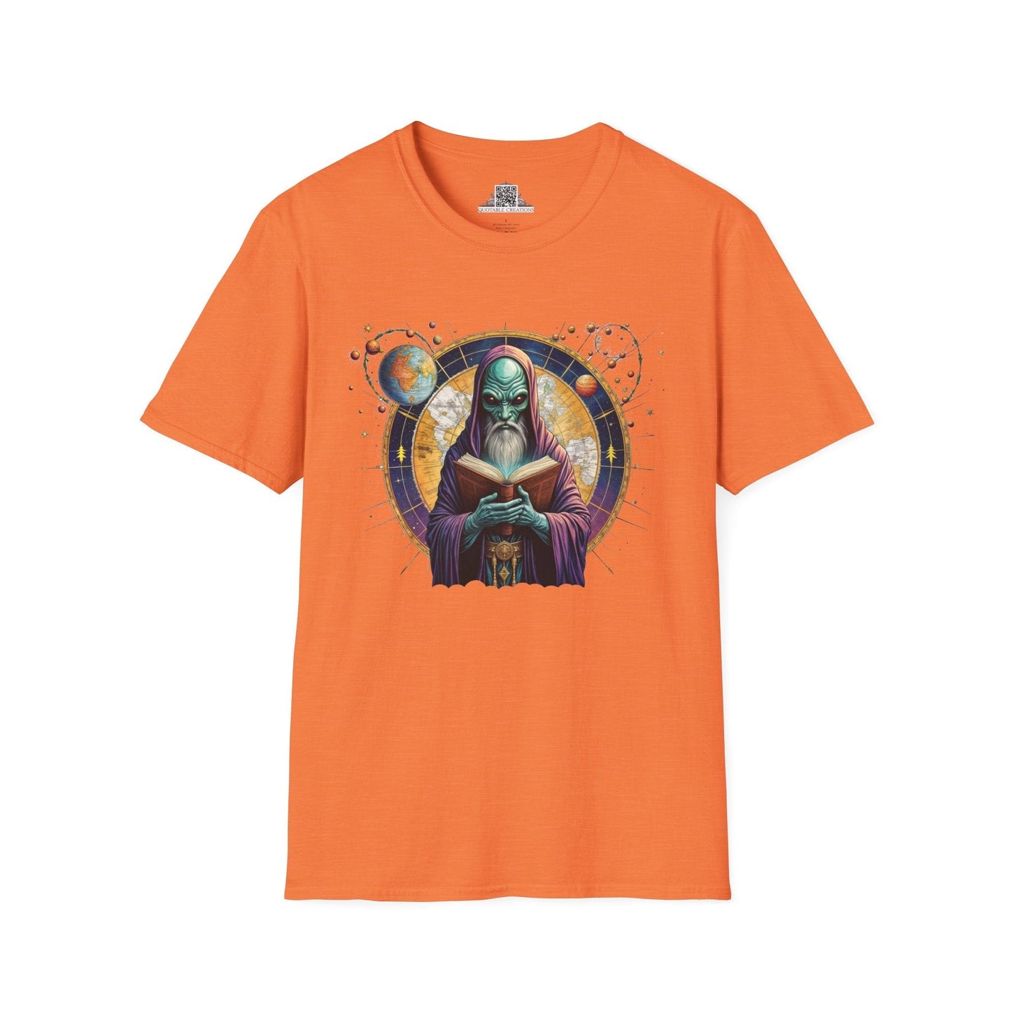 Printify T-Shirt S / Heather Orange T-Shirt - Intergalactic Mystery What's Behind Door Number 3 - Alien & Space