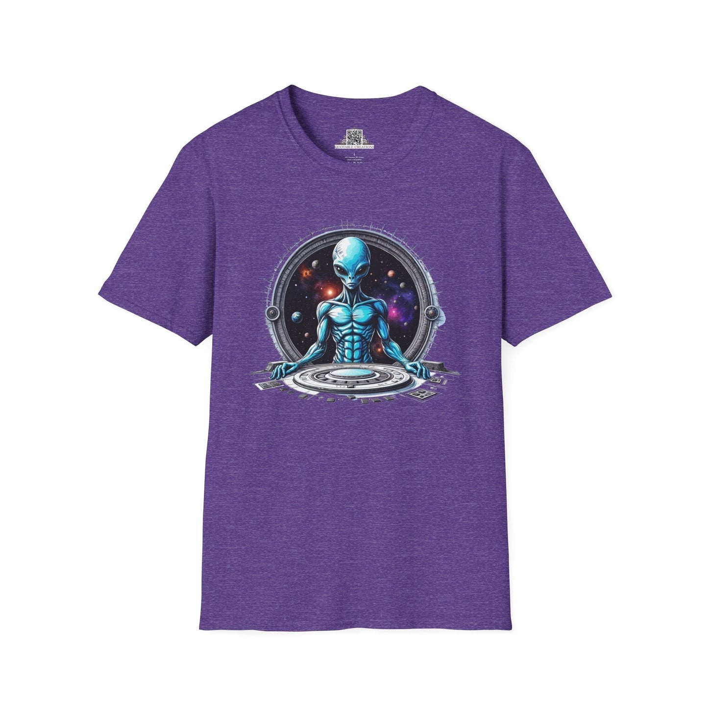 Printify T-Shirt S / Heather Purple T-Shirt - Galactic Traveler Ready for Cosmic Adventures! - Alien & Space
