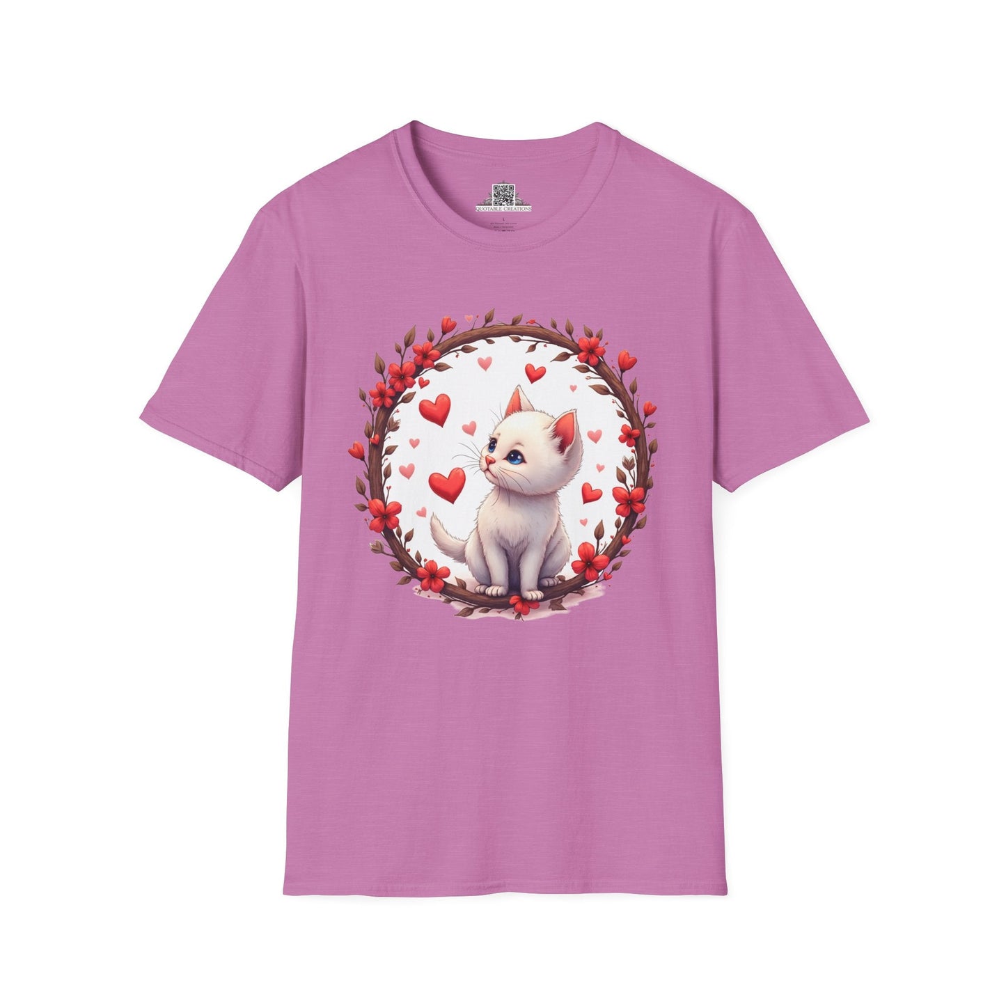 Printify T-Shirt S / Heather Radiant Orchid Fur-ever Love Kitten - Love & Fun T-Shirt