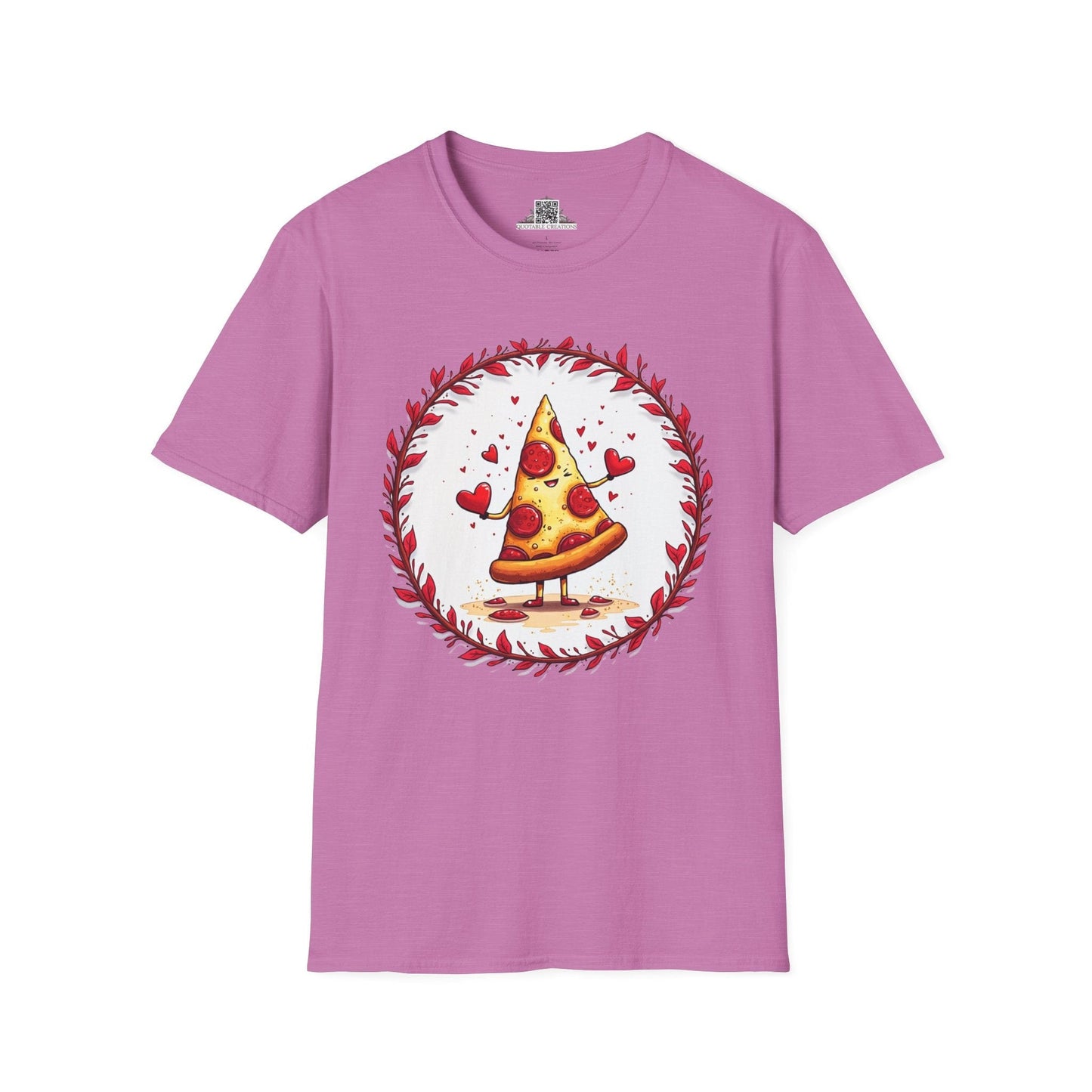 Printify T-Shirt S / Heather Radiant Orchid Love at First Bite Pizza - Love & Fun T-Shirt
