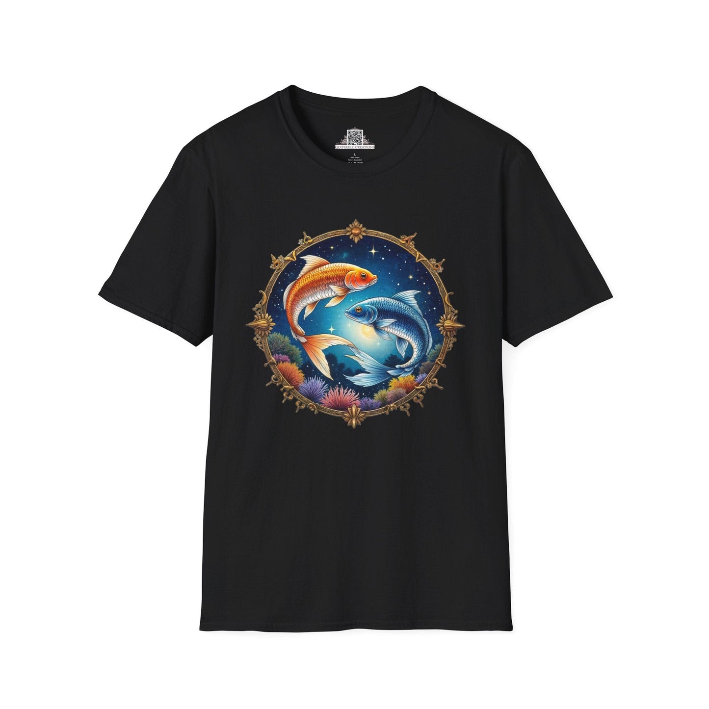 Printify T-Shirt XS / Black Pisces Zodiac Astrology - T-Shirt