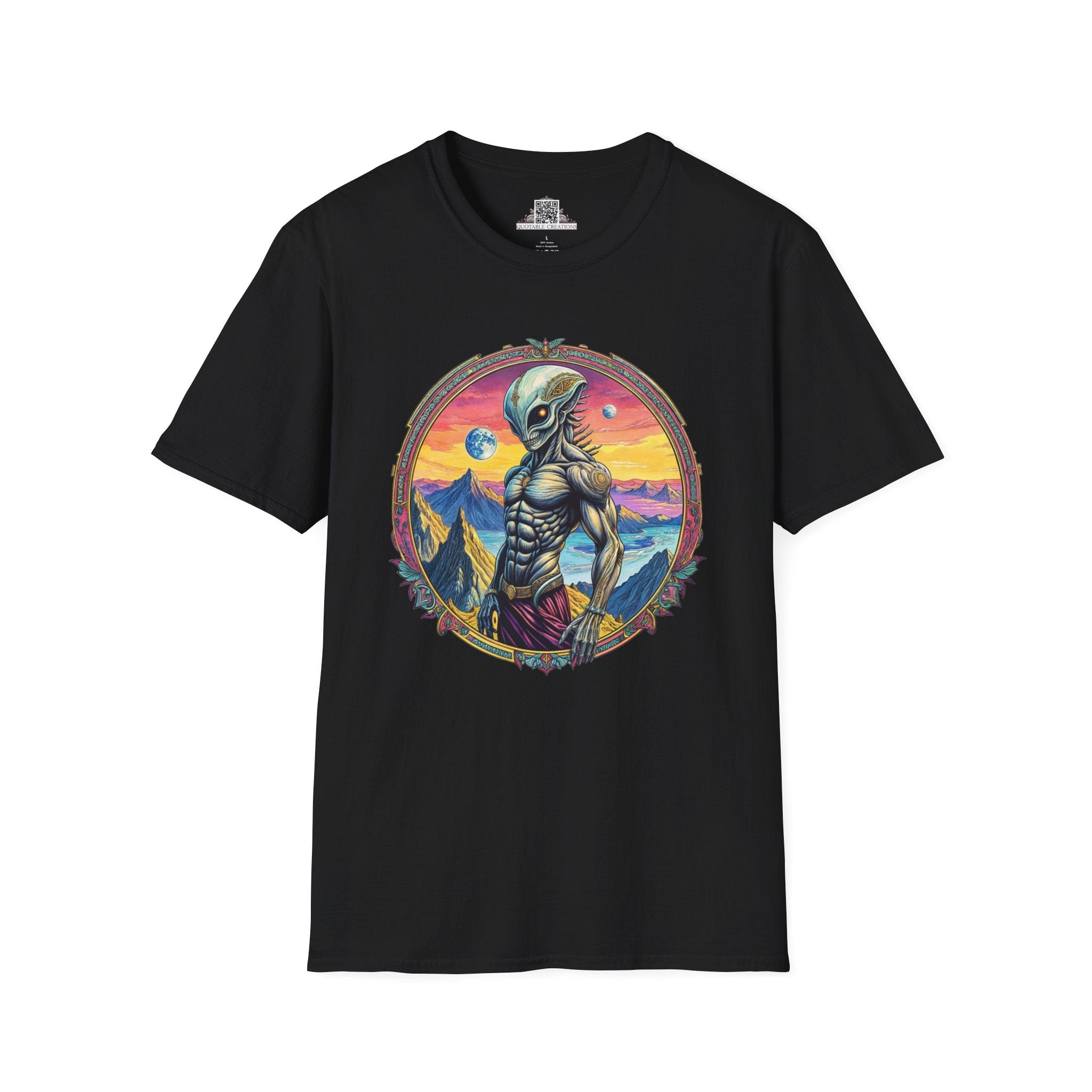Printify T-Shirt XS / Black T-Shirt - Adventures Beyond the Stars Await - Let’s Blast Off - Alien & Space