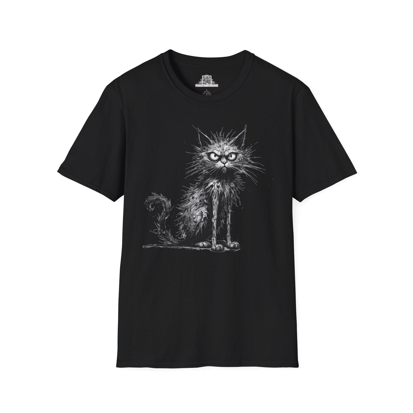 Printify T-Shirt XS / Black T-Shirt - I'm Fine Cat - Everything's Fine