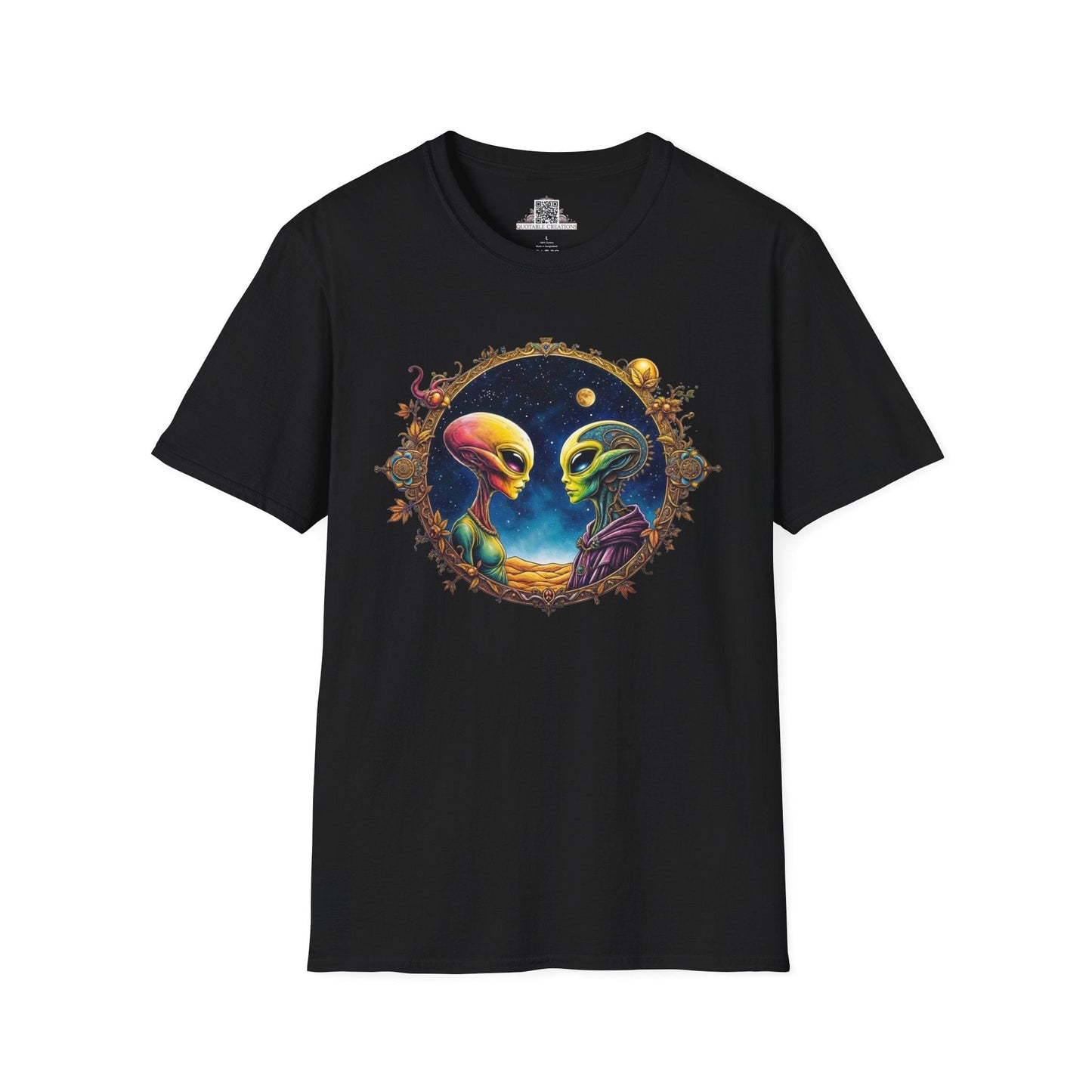 Printify T-Shirt XS / Black T-Shirt - We Are Not Alone - The Party Just Got Started! - Alien & Space