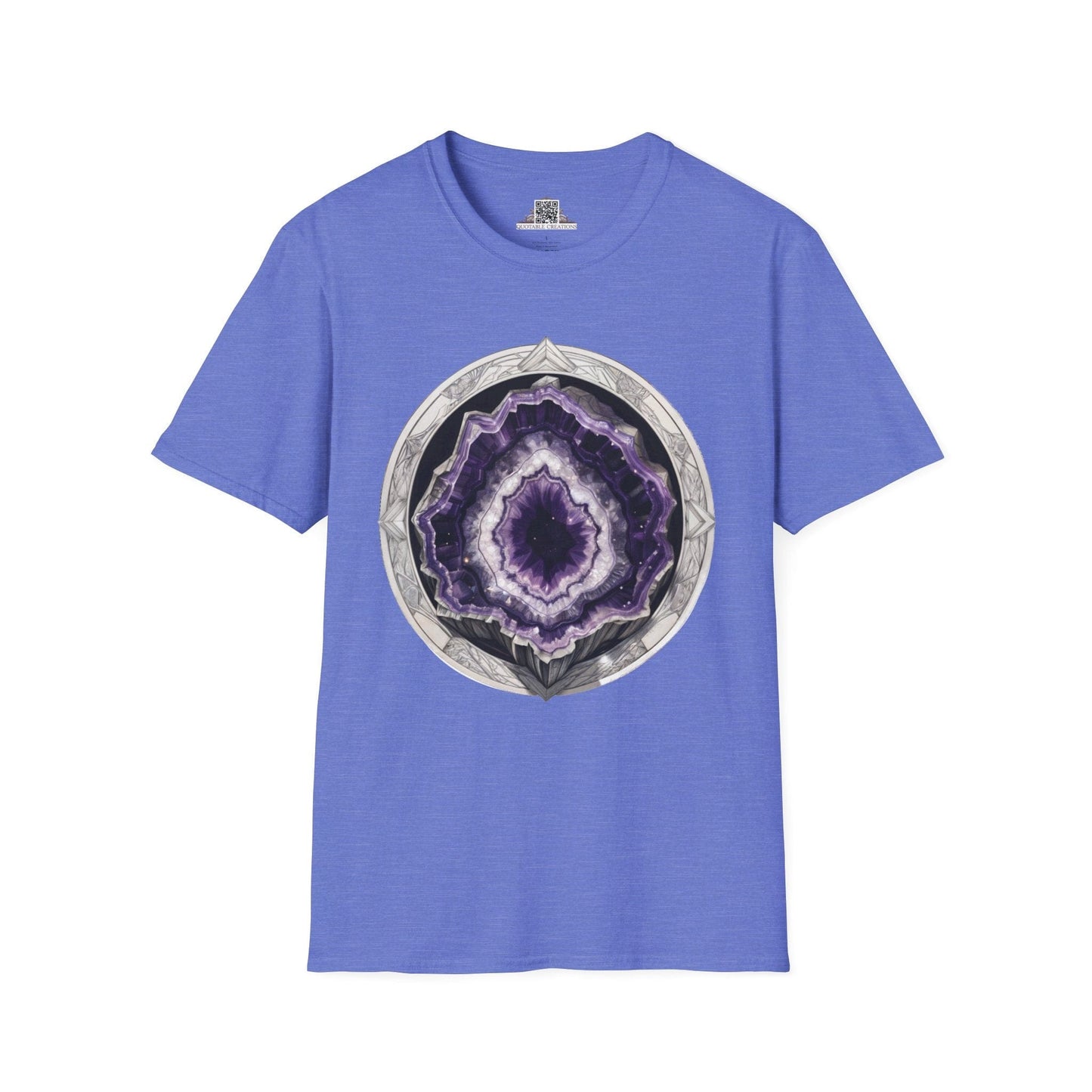 Printify T-Shirt XS / Heather Royal Amethyst Crystals Gemstones - T-Shirt