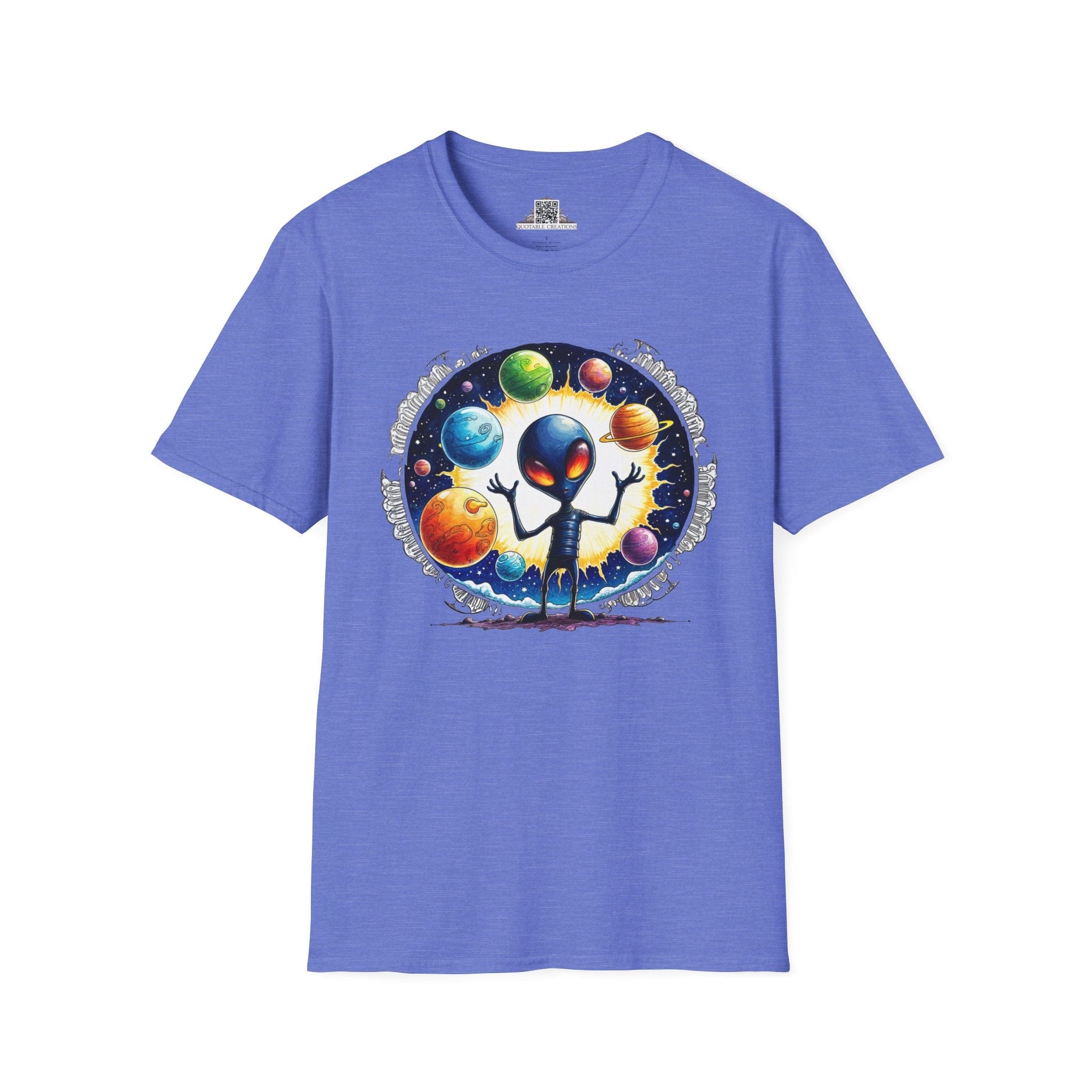 Printify T-Shirt XS / Heather Royal T-Shirt - Out of This World Fun is Just a Star Jump Away! - Alien & Space