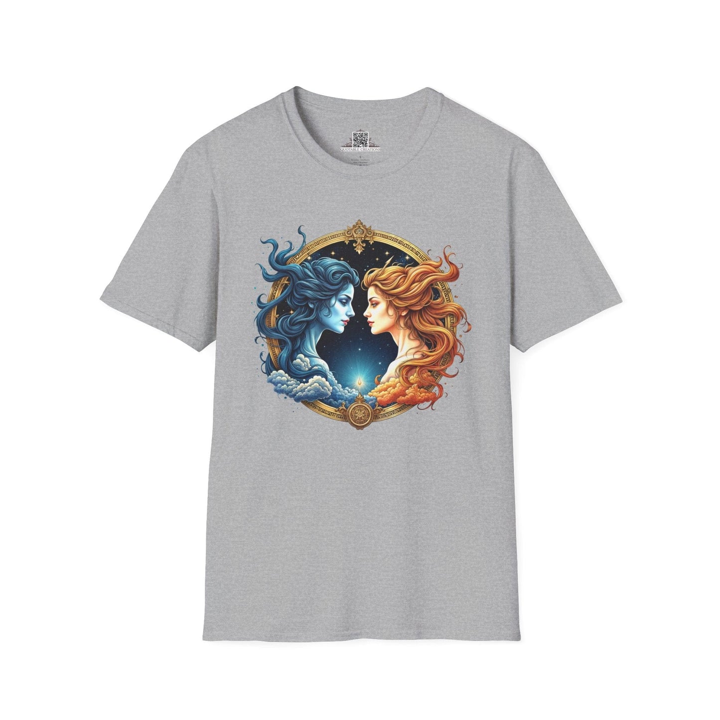 Printify T-Shirt XS / Sport Grey Gemini Zodiac Astrology - T-Shirt