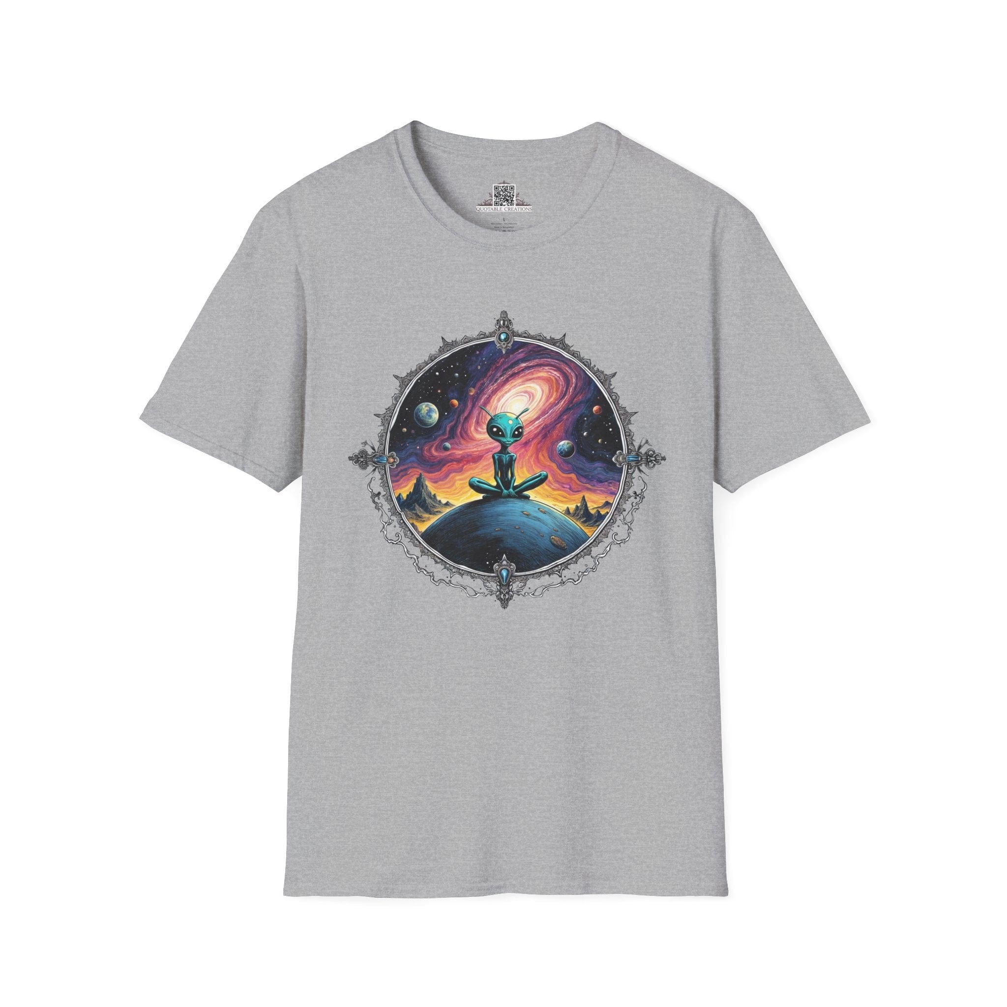 Printify T-Shirt XS / Sport Grey T-Shirt - Exploring the Cosmos, One Planet at a Time! - Alien & Space
