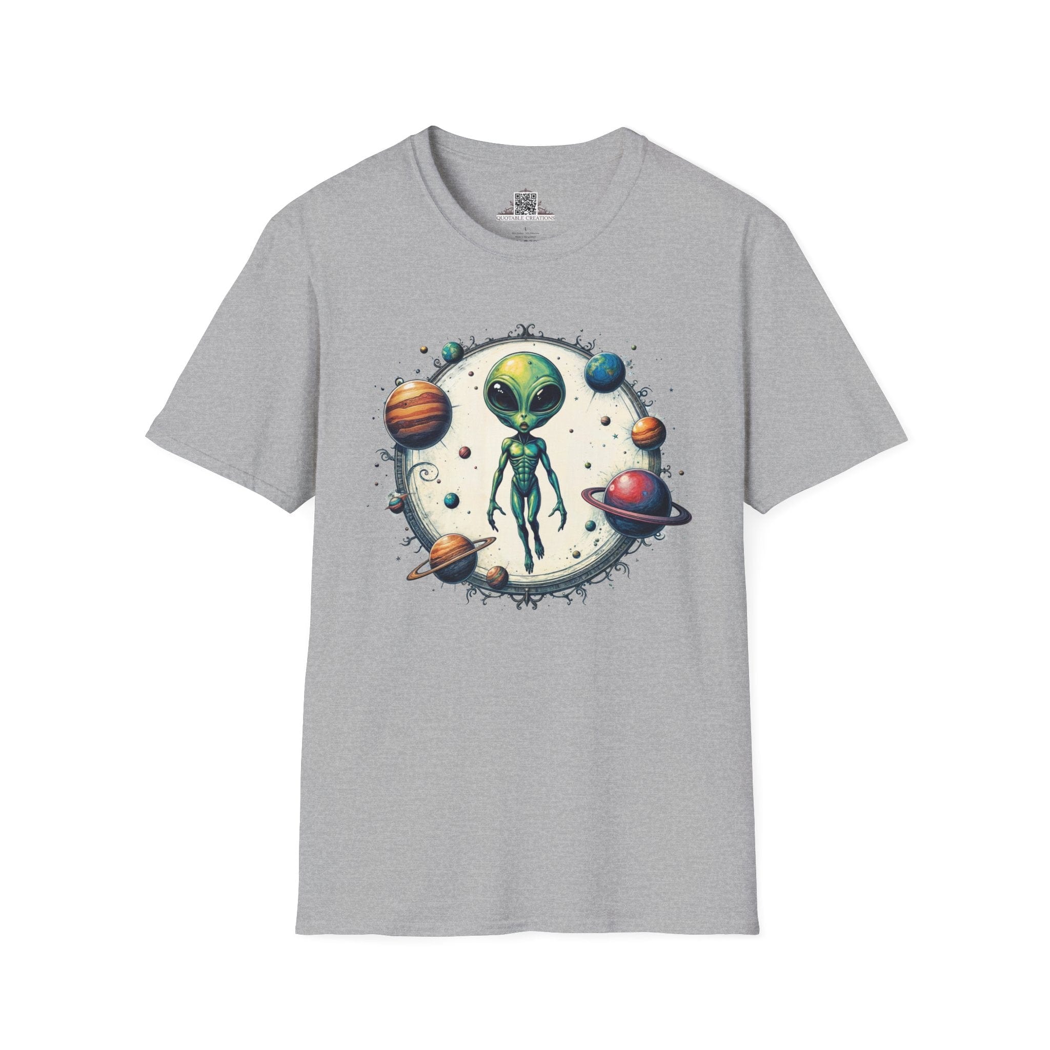 Printify T-Shirt XS / Sport Grey T-Shirt - Lost in Space, But Finding Fun Everywhere! - Alien & Space