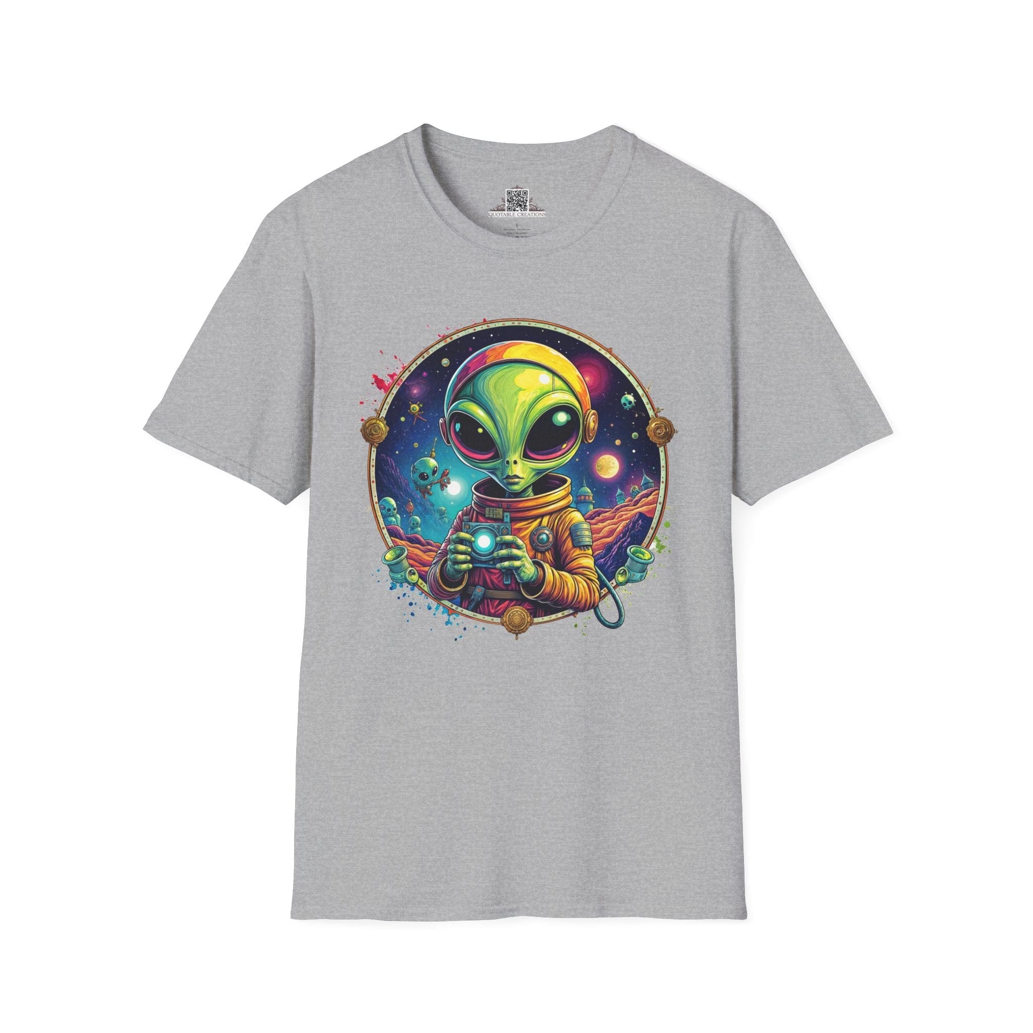 Printify T-Shirt XS / Sport Grey T-Shirt - Take Me to Your Leader… After a Quick Selfie! - Alien & Space